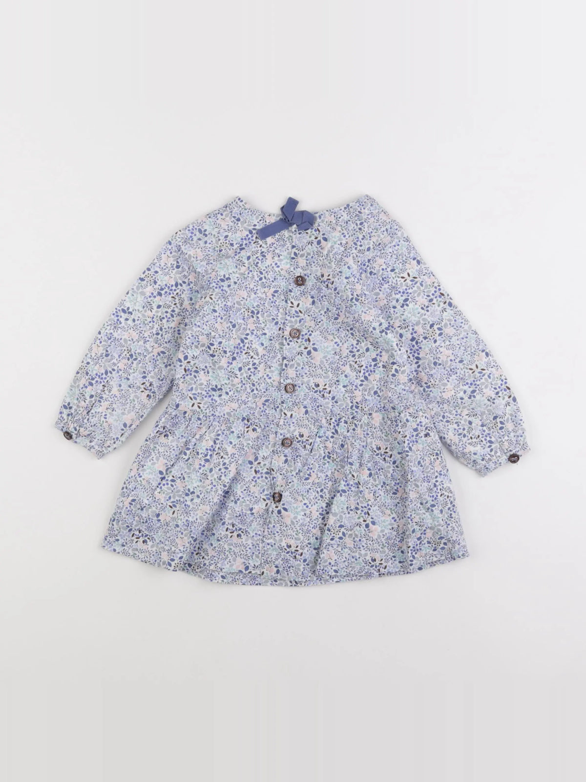 Jacadi - robe liberty blanc, bleu - 12 mois