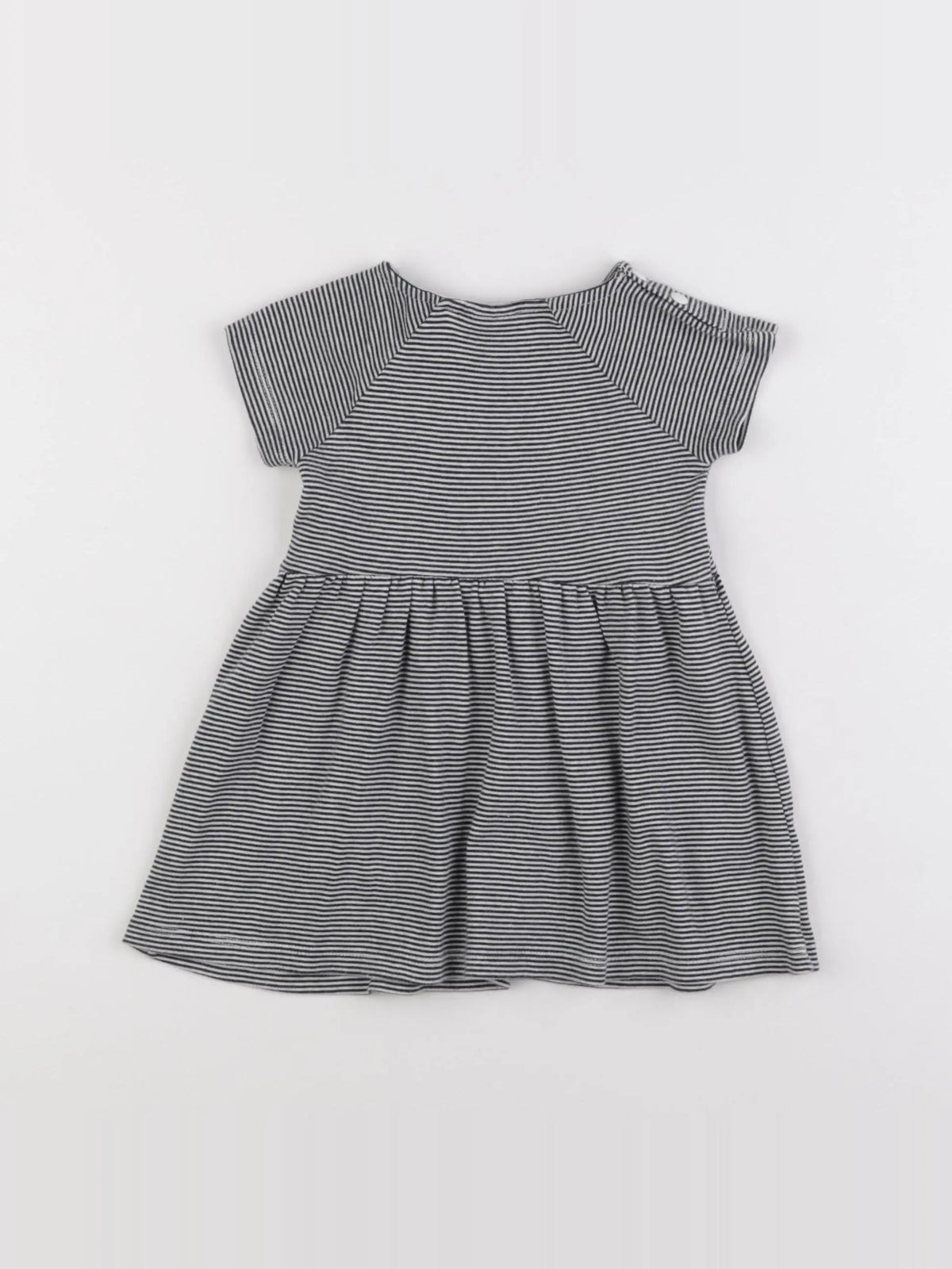 Petit Bateau - robe blanc, bleu - 12 mois