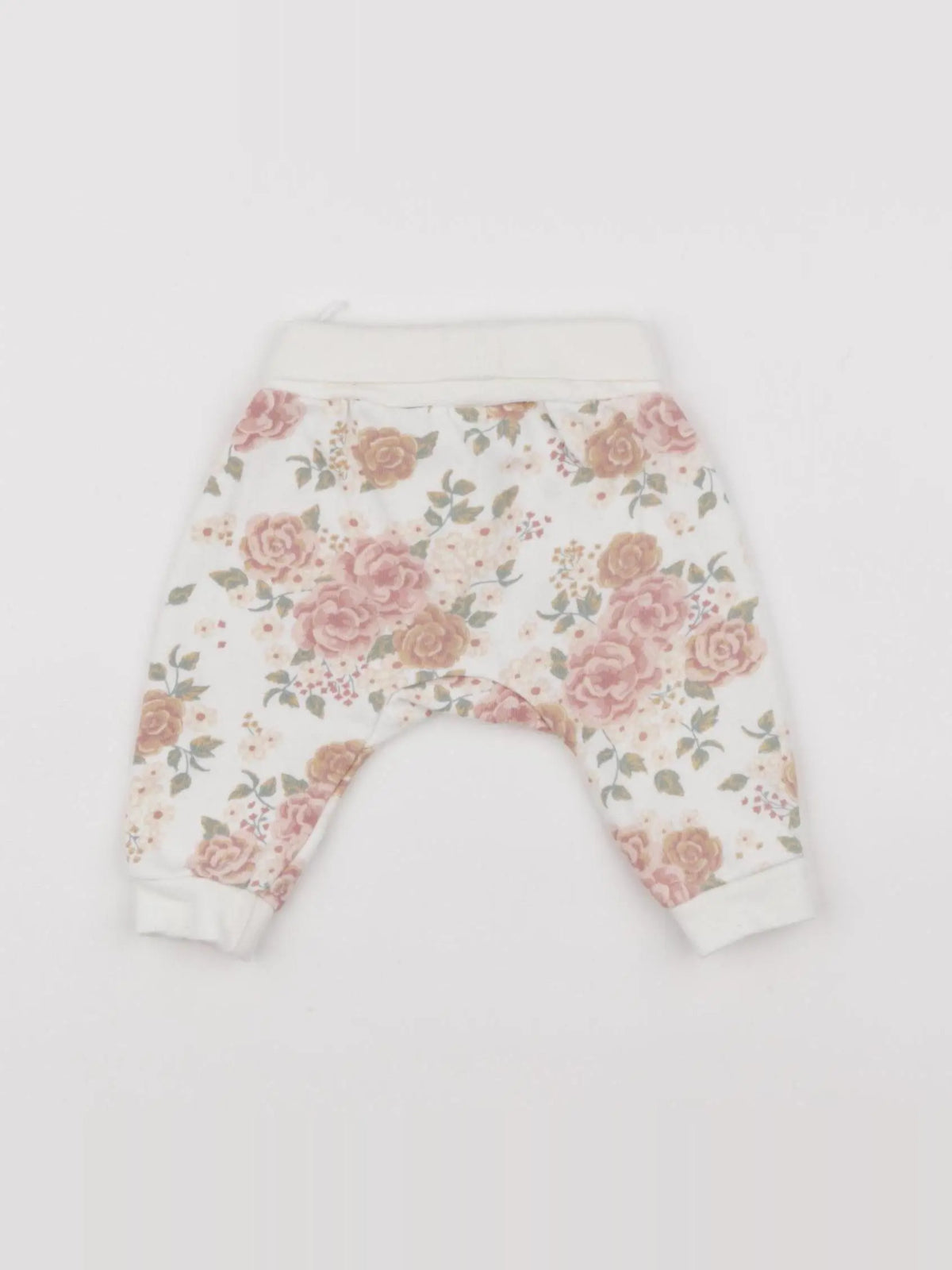 H&M - sarouel blanc, rose - 3 mois