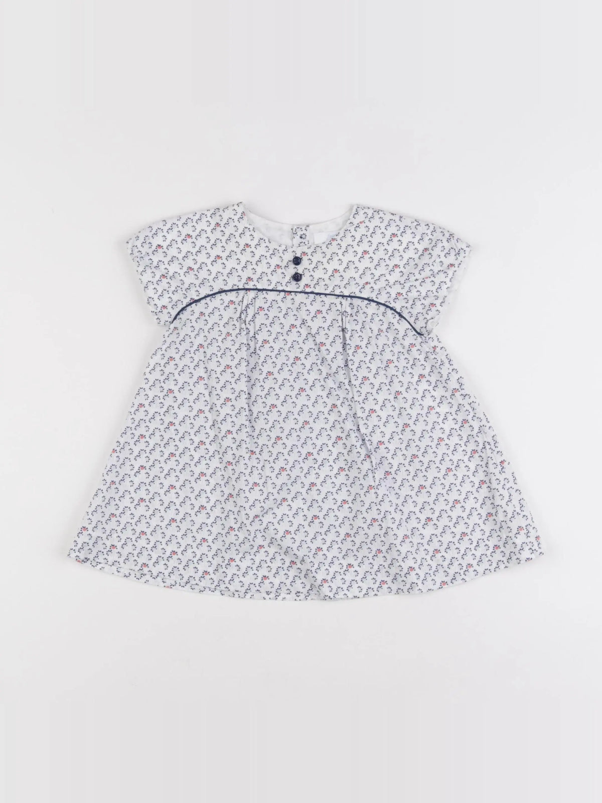 Jacadi - robe blanc, bleu - 6 mois