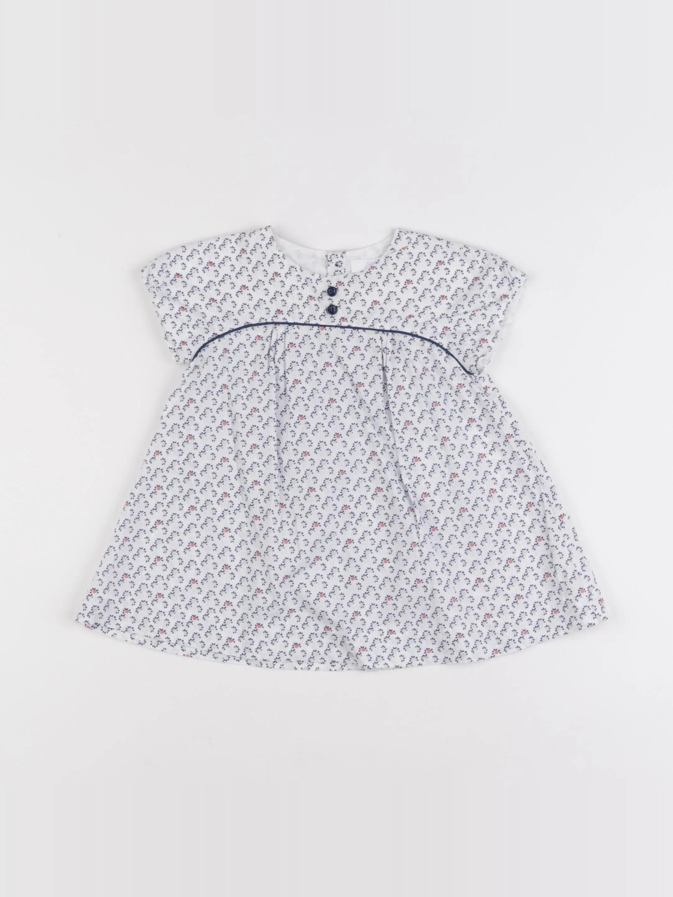 Jacadi - robe blanc, bleu - 6 mois