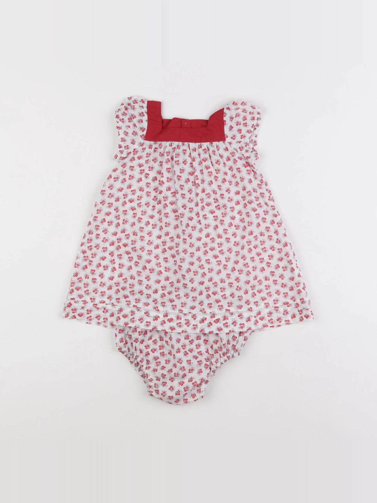 Jacadi - robe blanc, rouge - 6 mois