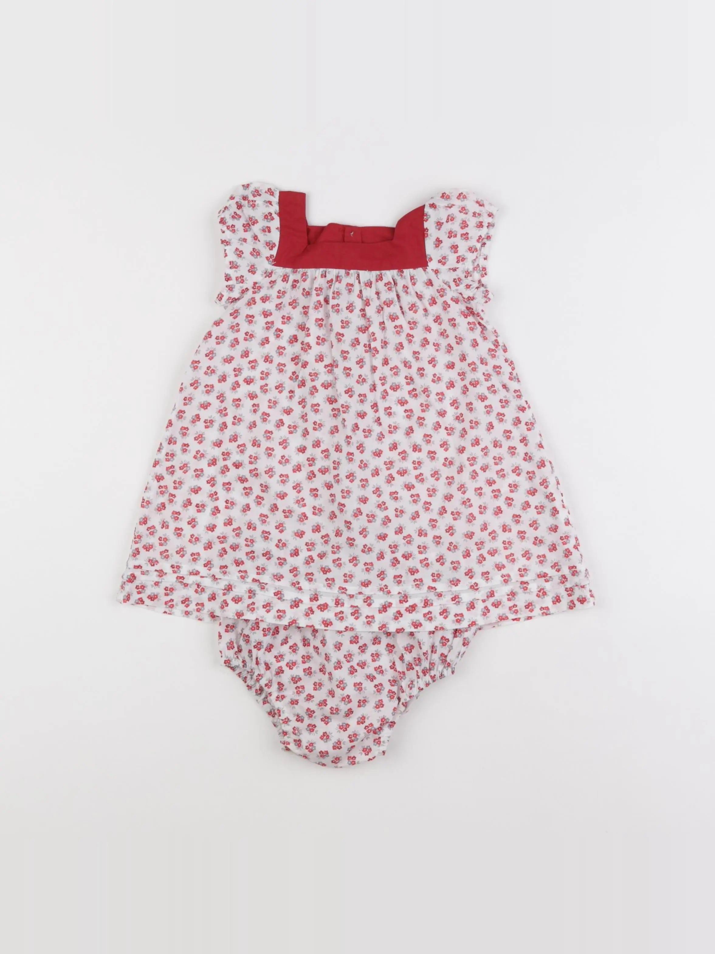 Jacadi - robe blanc, rouge - 6 mois