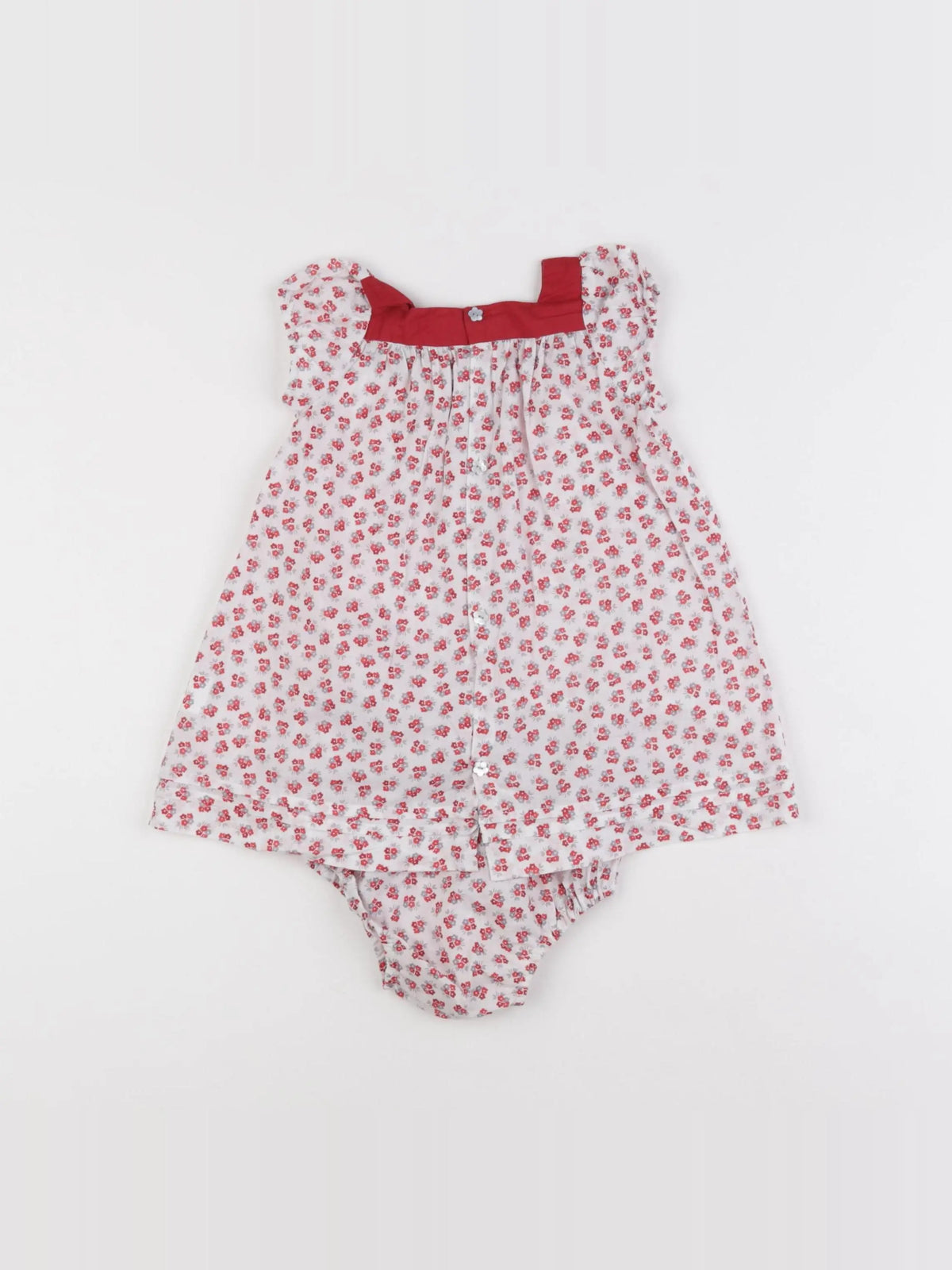 Jacadi - robe blanc, rouge - 6 mois