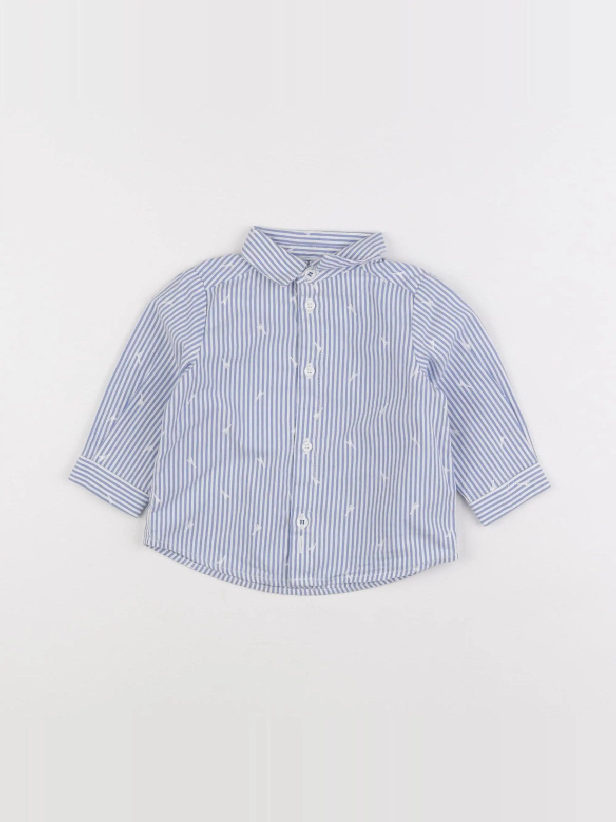 Jacadi - chemise blanc, bleu - 6 mois
