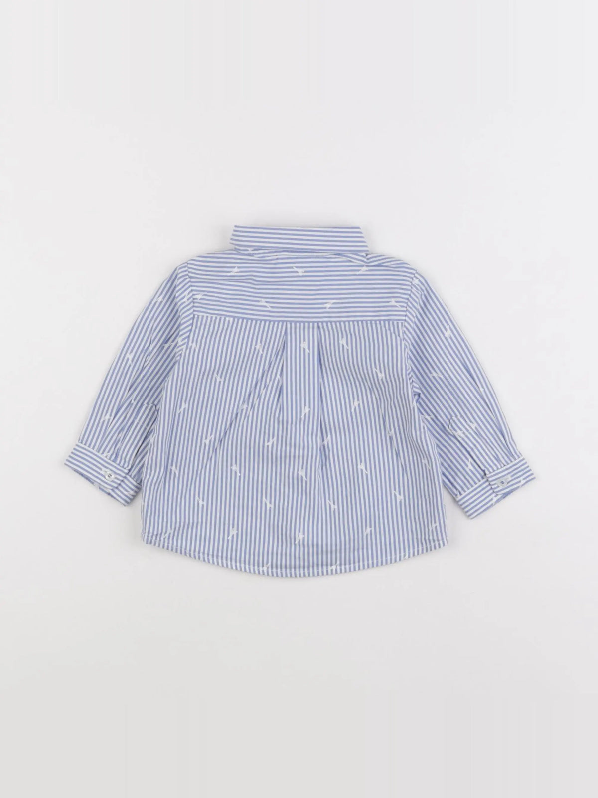 Jacadi - chemise blanc, bleu - 6 mois