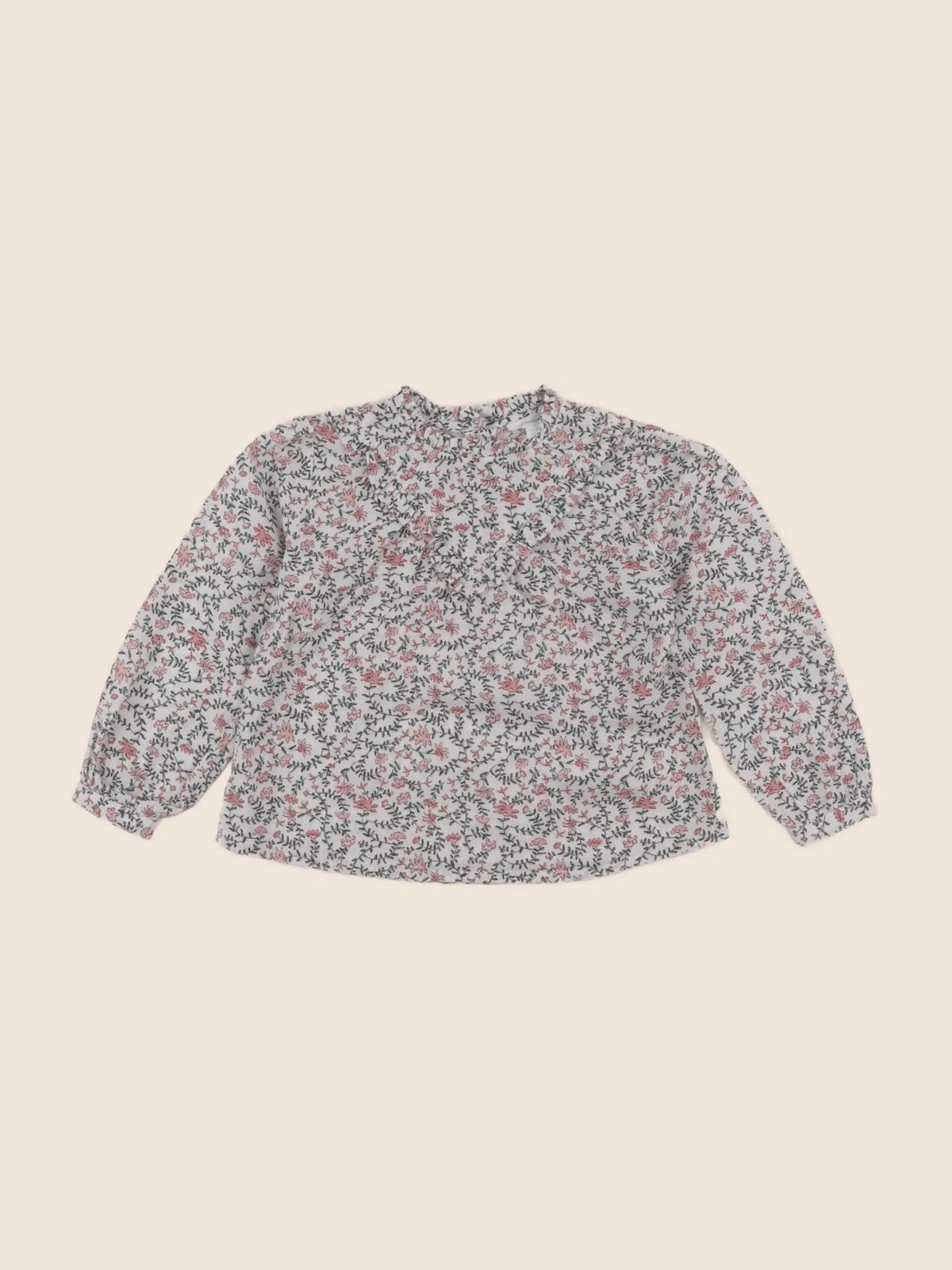 Vertbaudet - blouse beige, rose - 9 ans