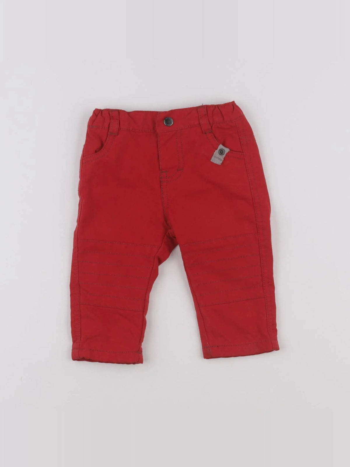 Vertbaudet - pantalon rouge - 6 mois