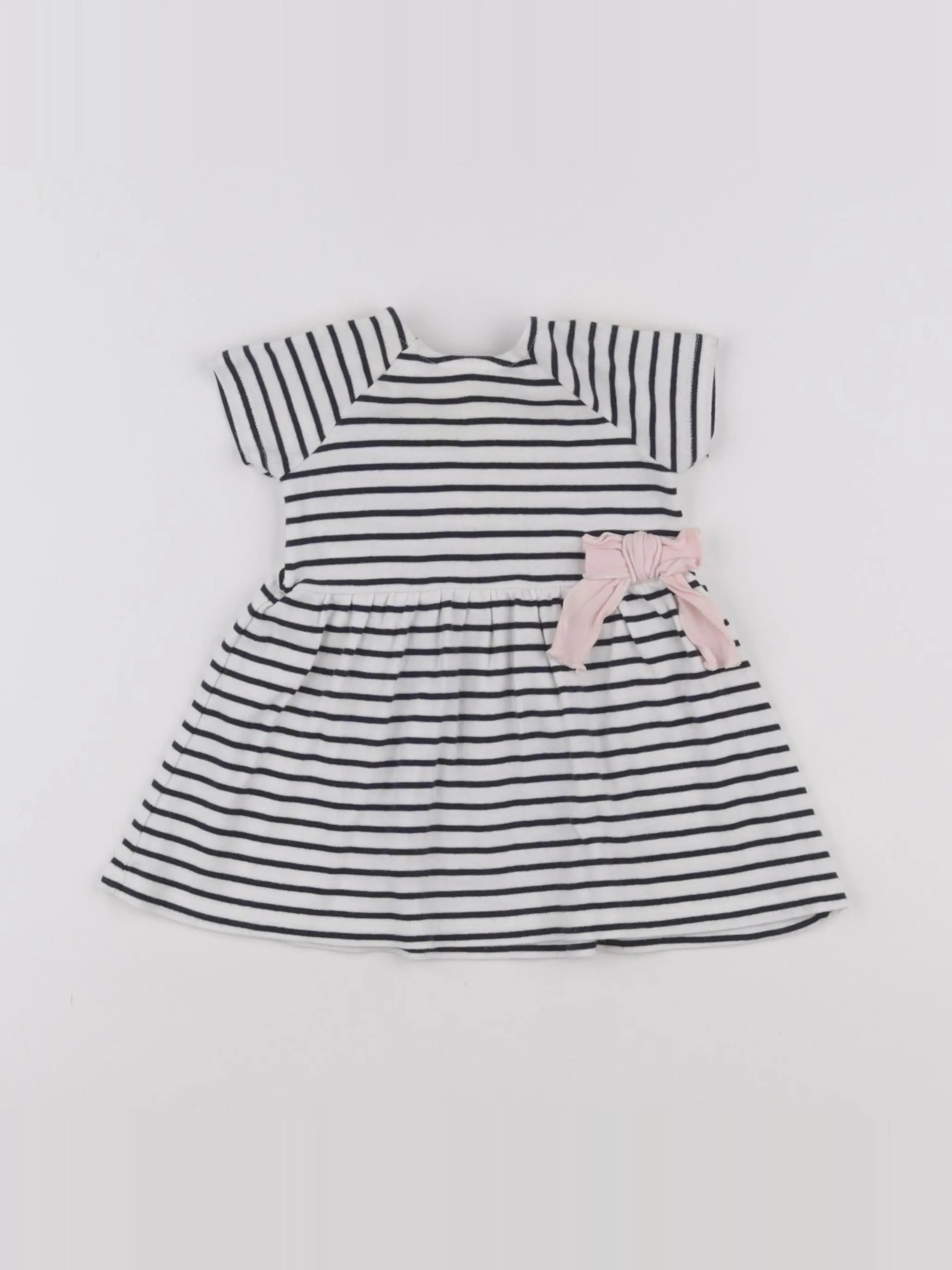 Petit Bateau - robe blanc, bleu - 6 mois
