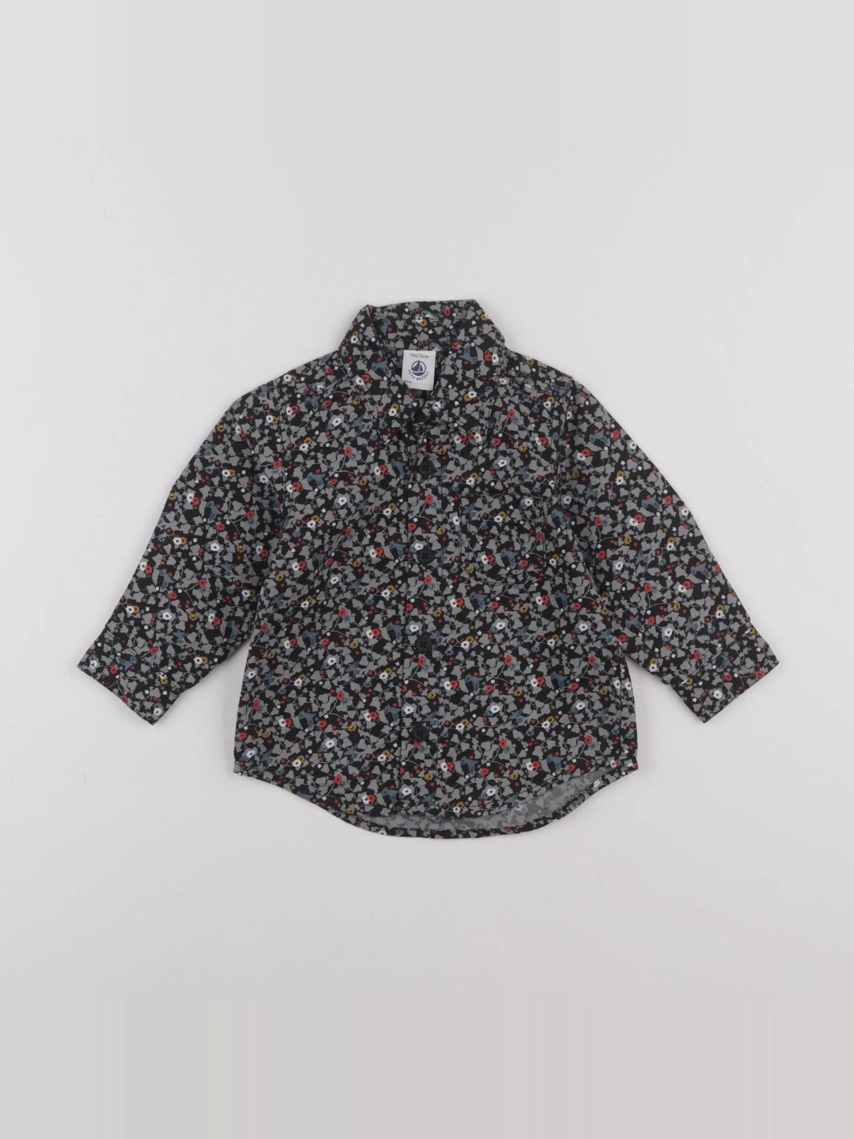 Petit Bateau - chemise multicolore - 12 mois