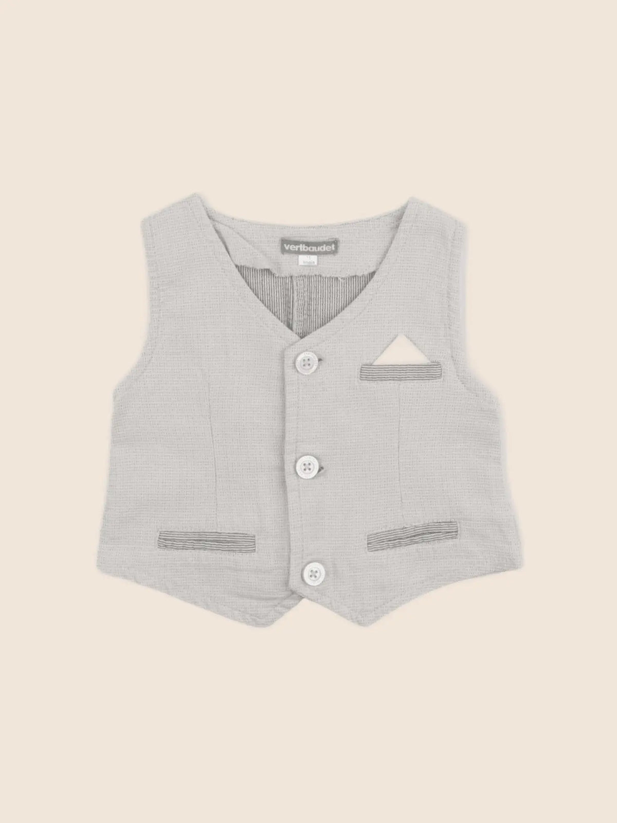 Vertbaudet - gilet beige - 9 mois