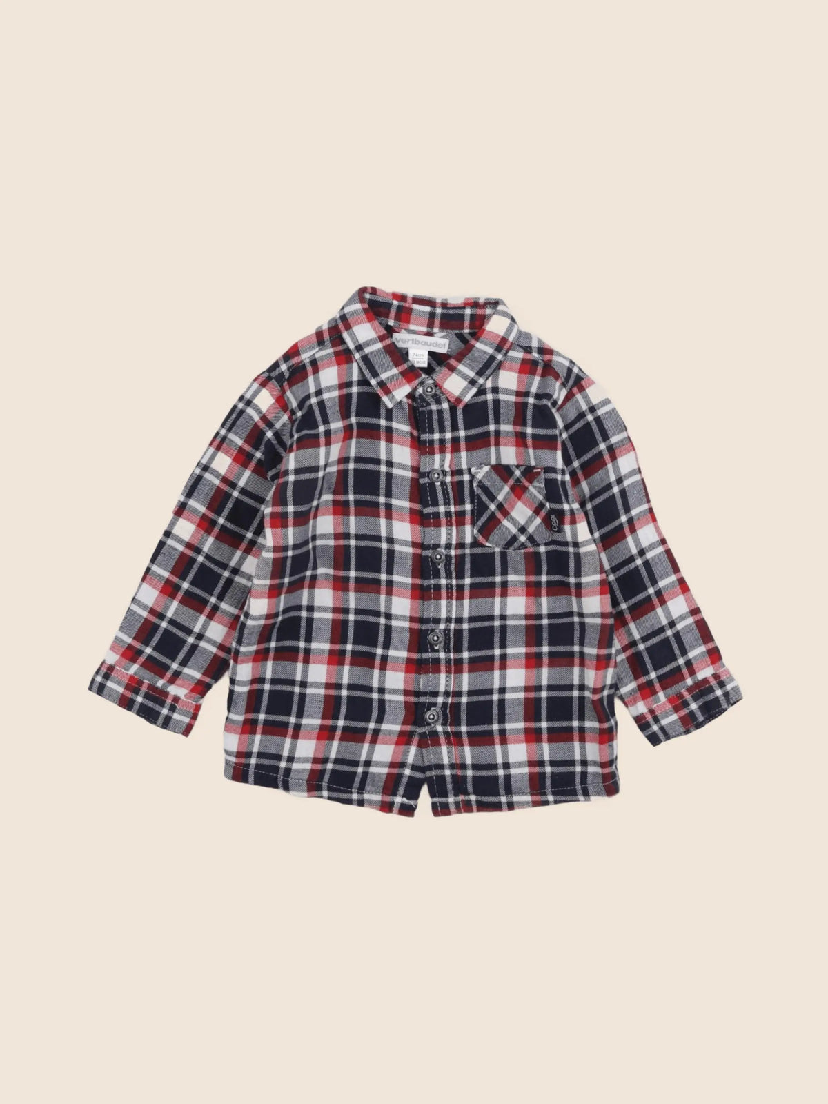 Vertbaudet - chemise bleu - 12 mois