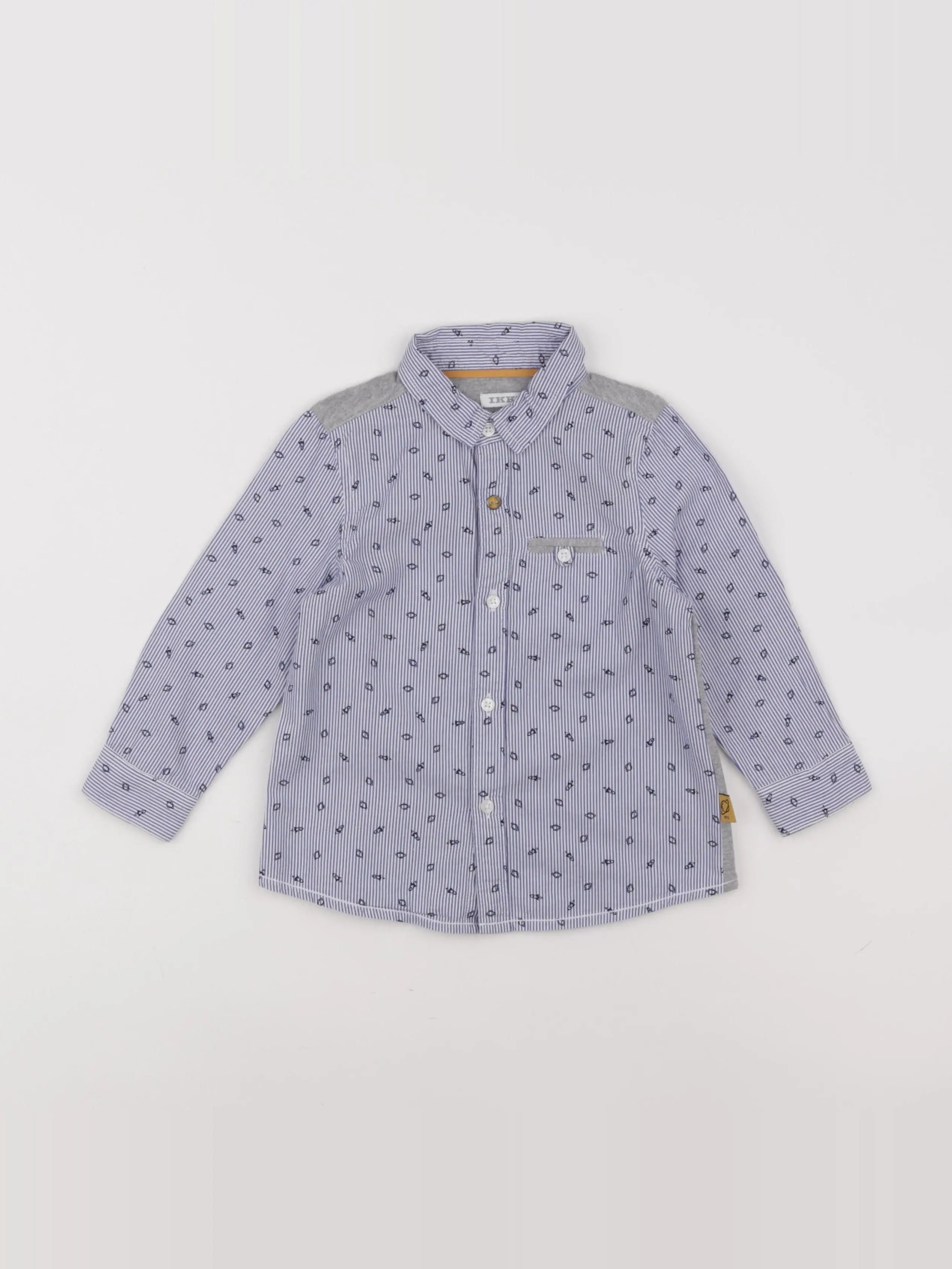 IKKS - chemise blanc, bleu - 18 mois