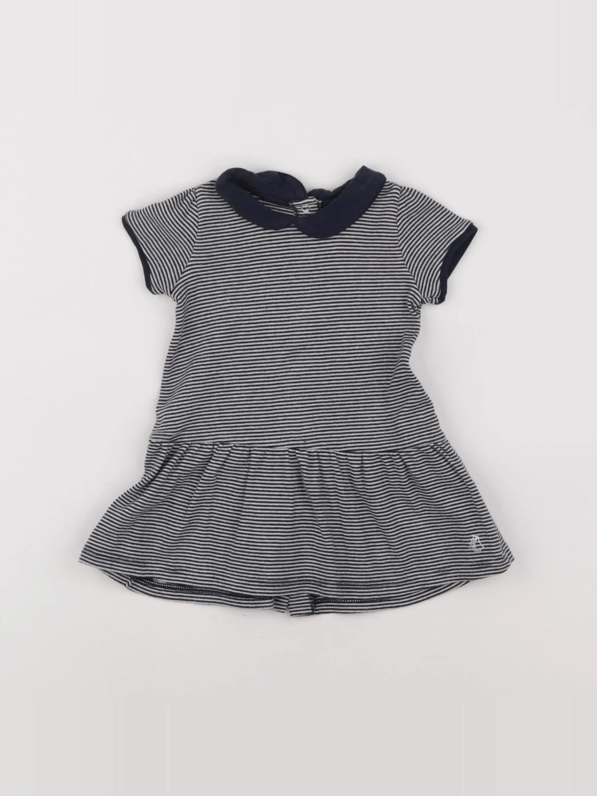 Petit Bateau - robe blanc, bleu - 6 mois