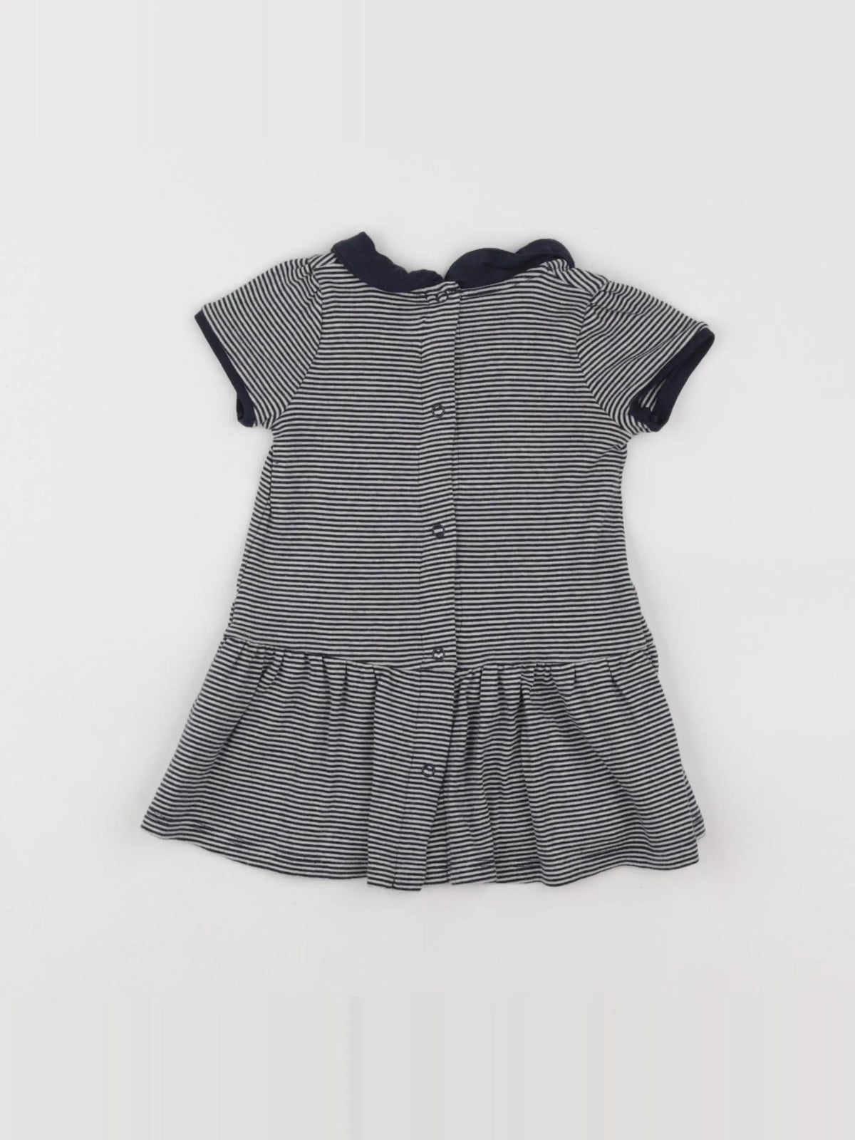 Petit Bateau - robe blanc, bleu - 6 mois
