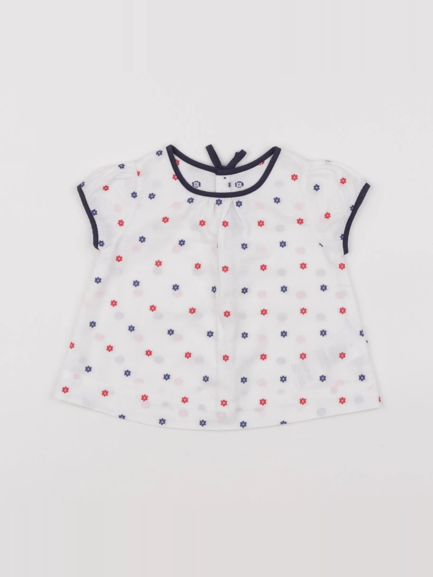 Jacadi - blouse blanc, bleu - 6 mois