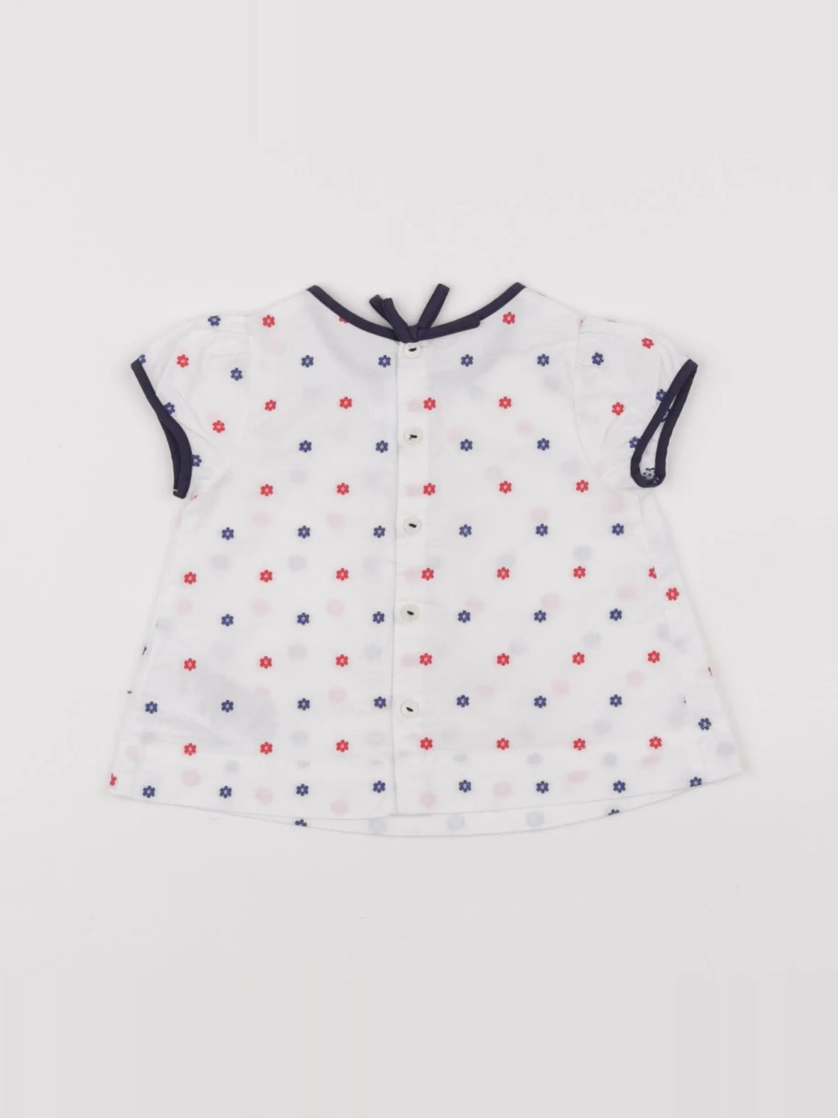 Jacadi - blouse blanc, bleu - 6 mois