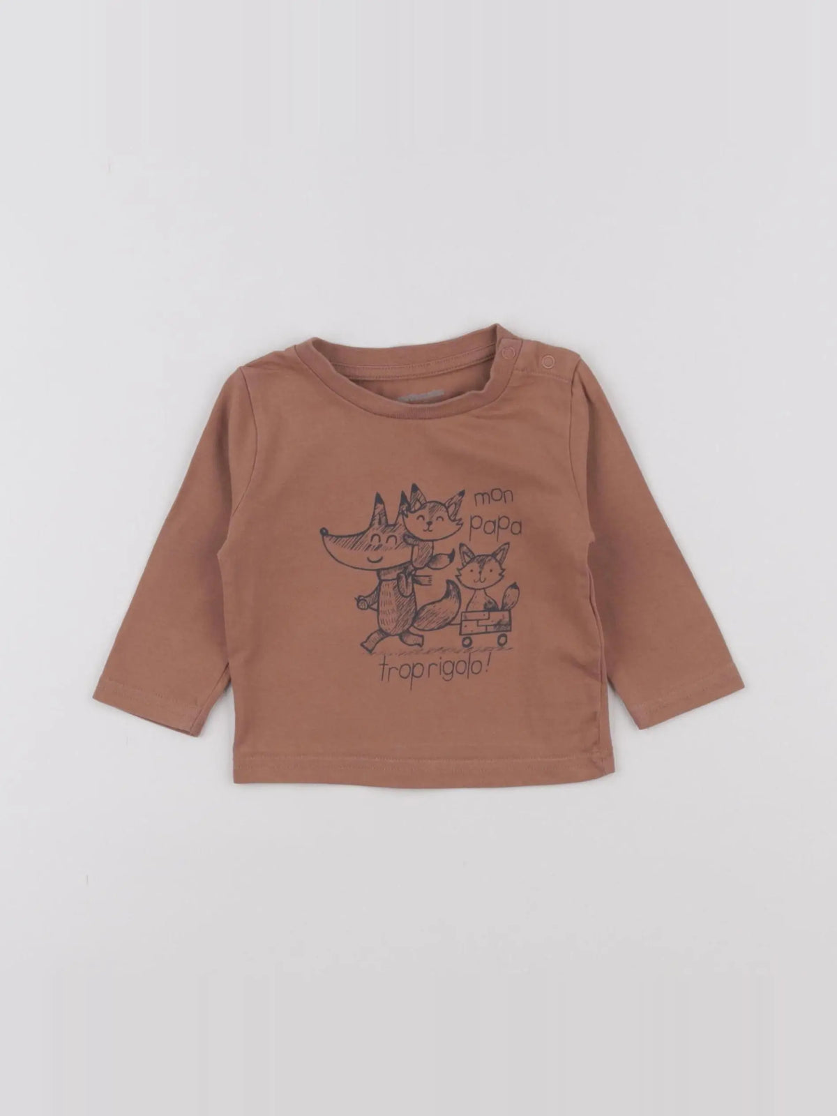 Vertbaudet - tee-shirt marron - 3 mois