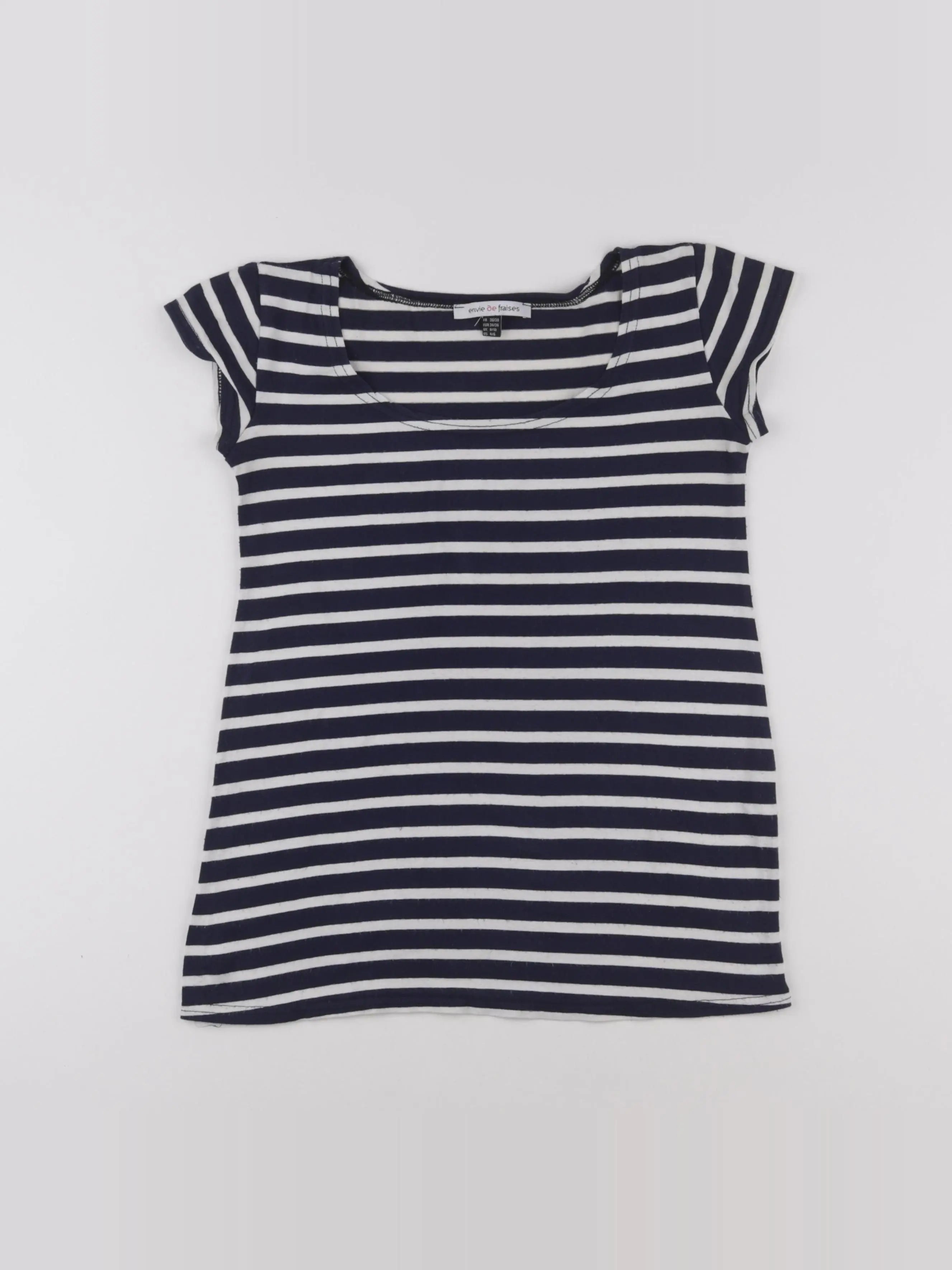 Envie de fraise - tee-shirt grossesse blanc, bleu - 36 à 38