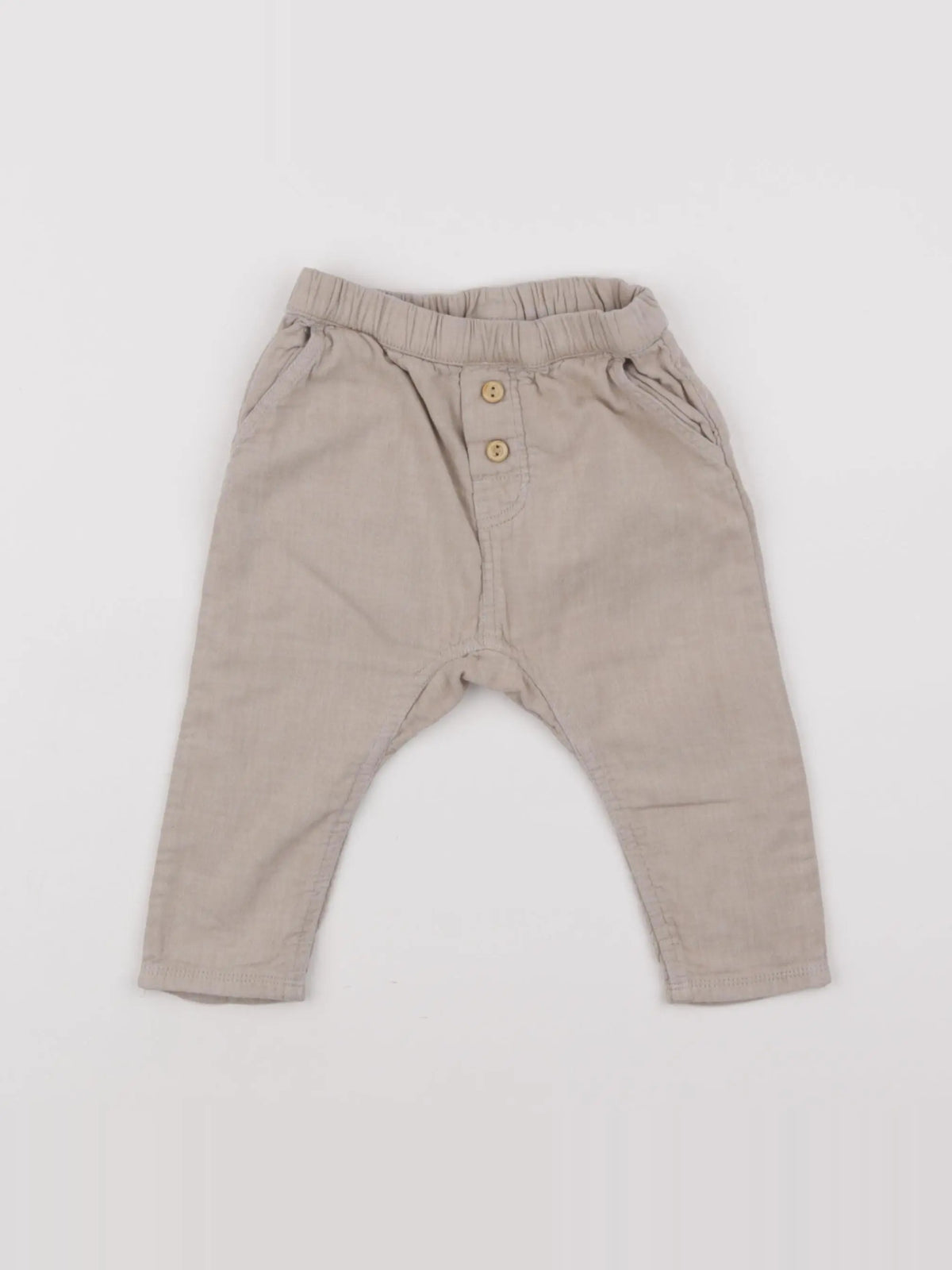 H&M - sarouel beige - 6/9 mois