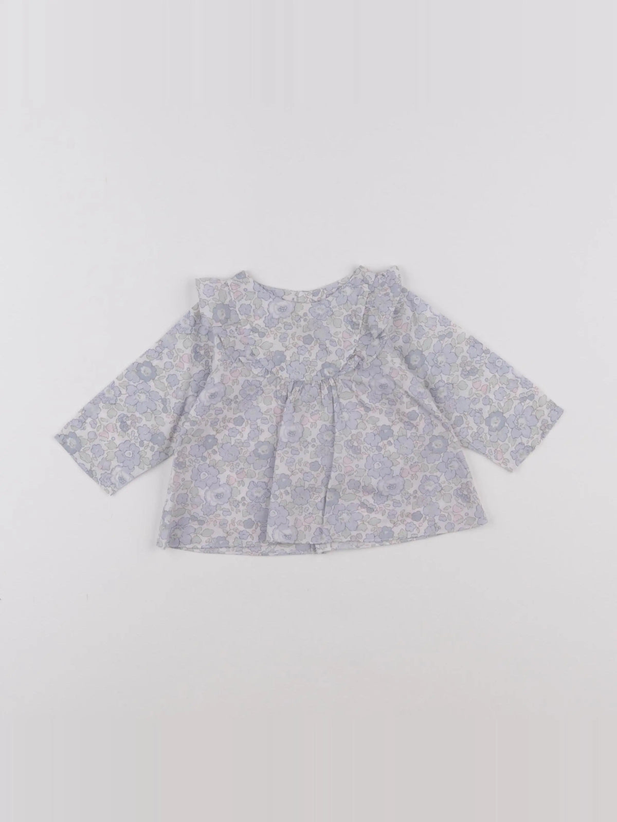 Jacadi - blouse liberty blanc, bleu - 6 mois
