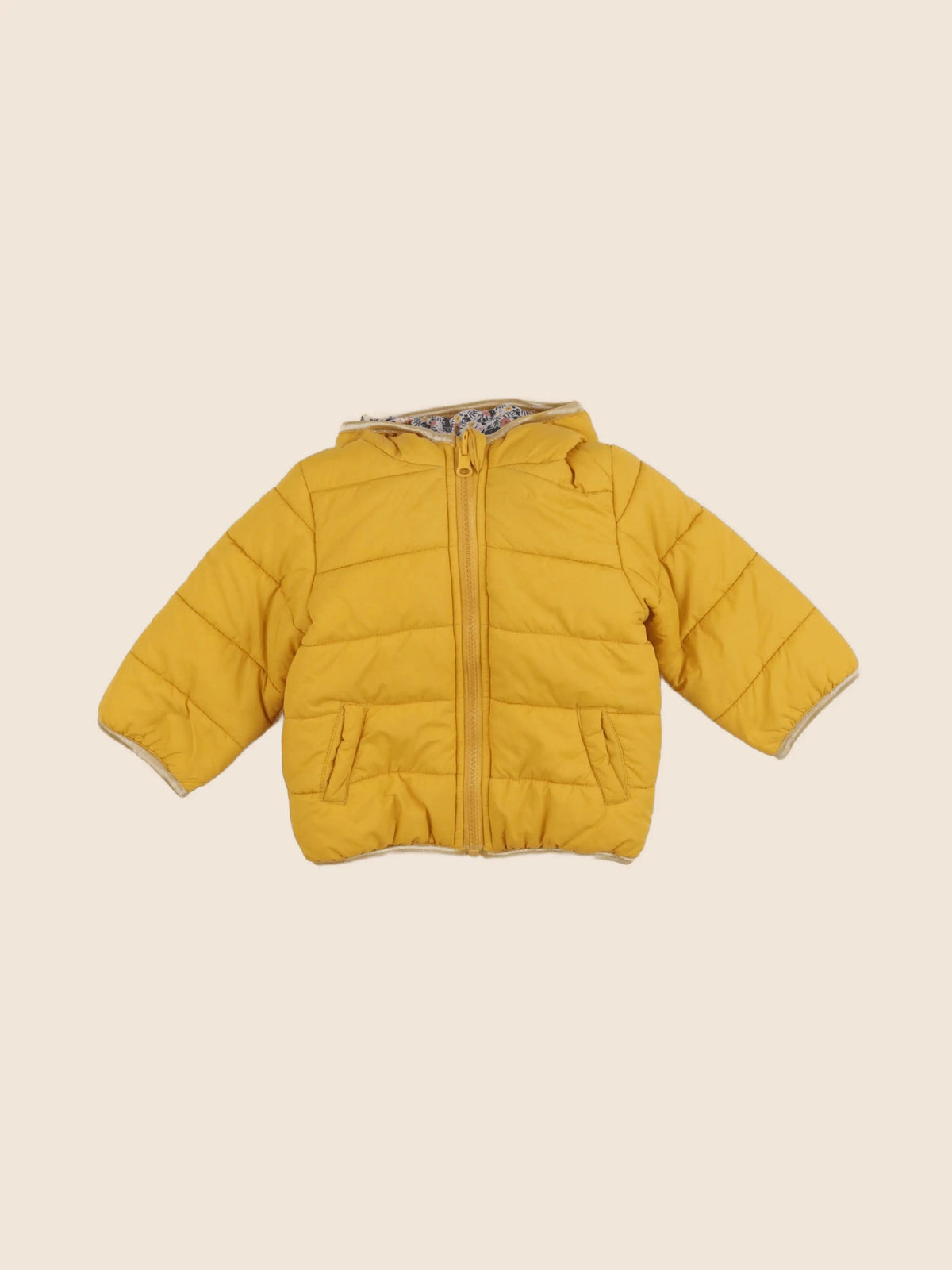 Vertbaudet - doudoune réversible jaune - 9/12 mois