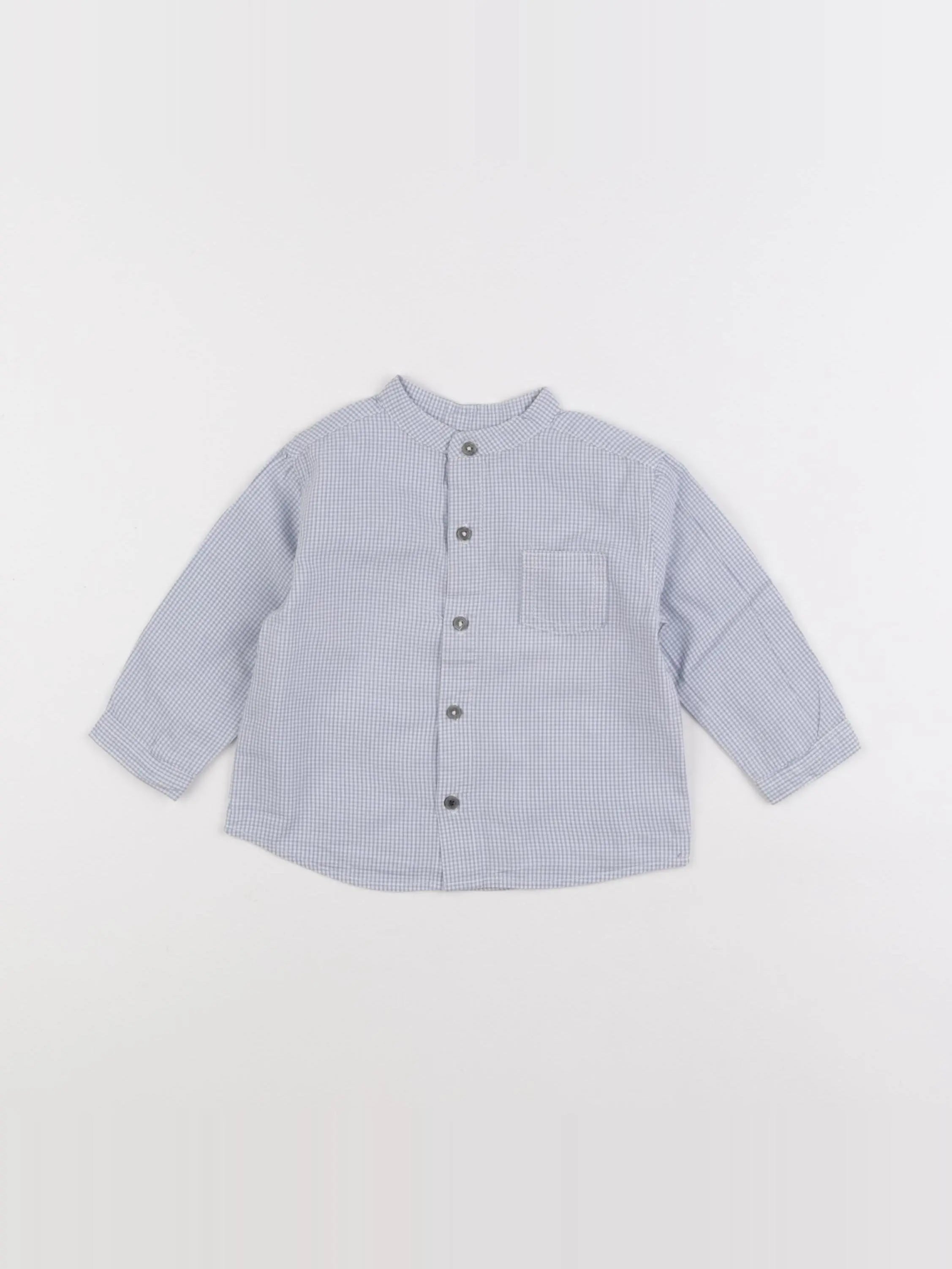 Boutchou - chemise bleu - 9 mois
