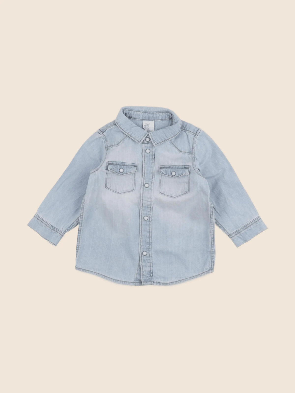 H&M - chemise bleu - 6/9 mois