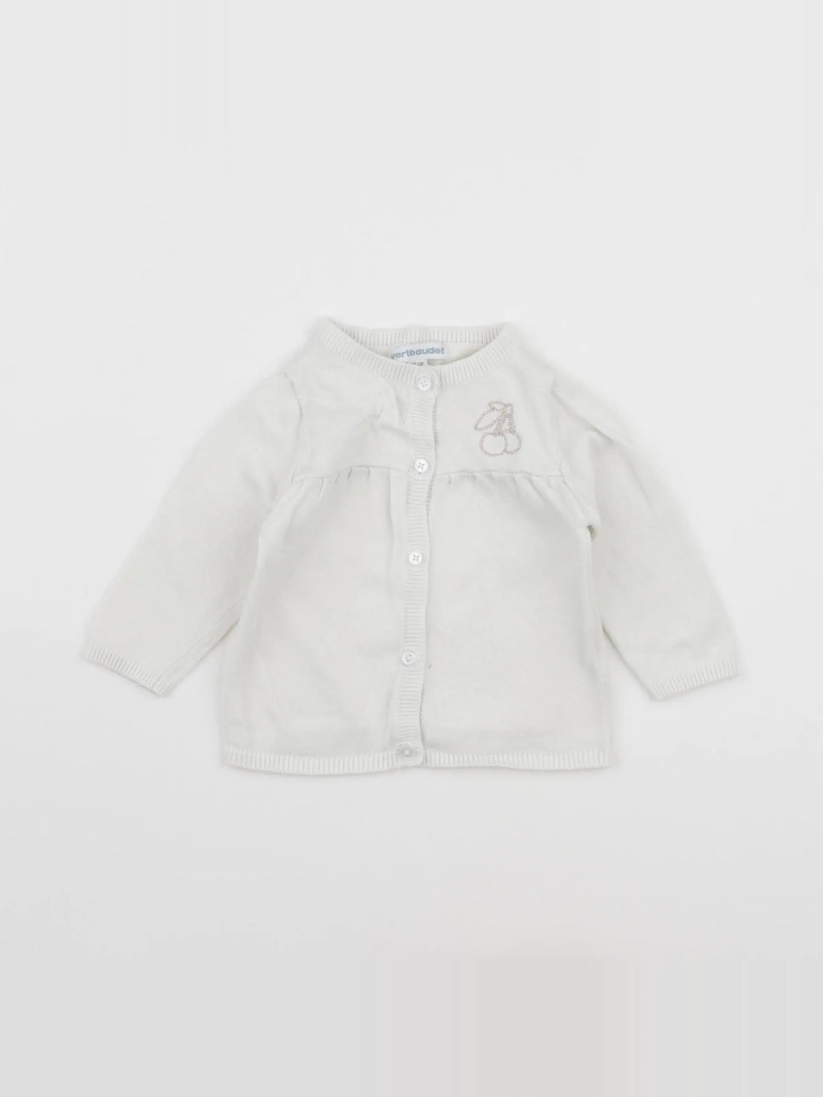 Vertbaudet - gilet blanc - 6 mois