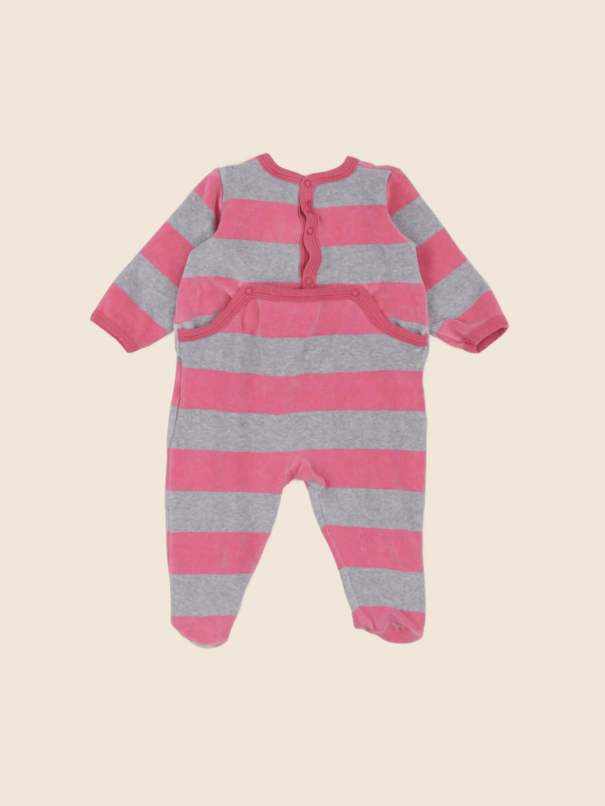Petit Bateau - pyjama velours rose - 6 mois