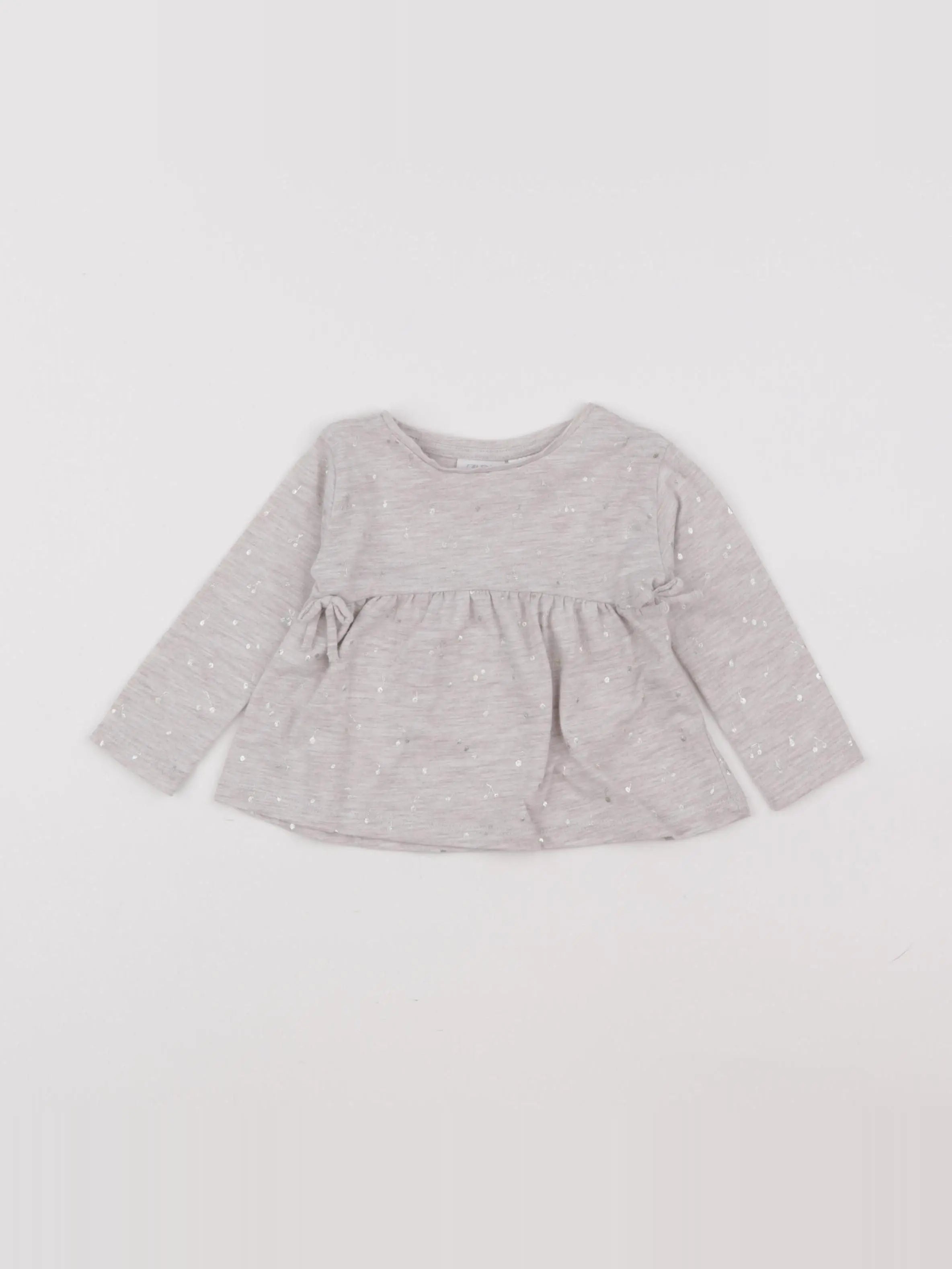 Zara - tee-shirt gris - 6/9 mois