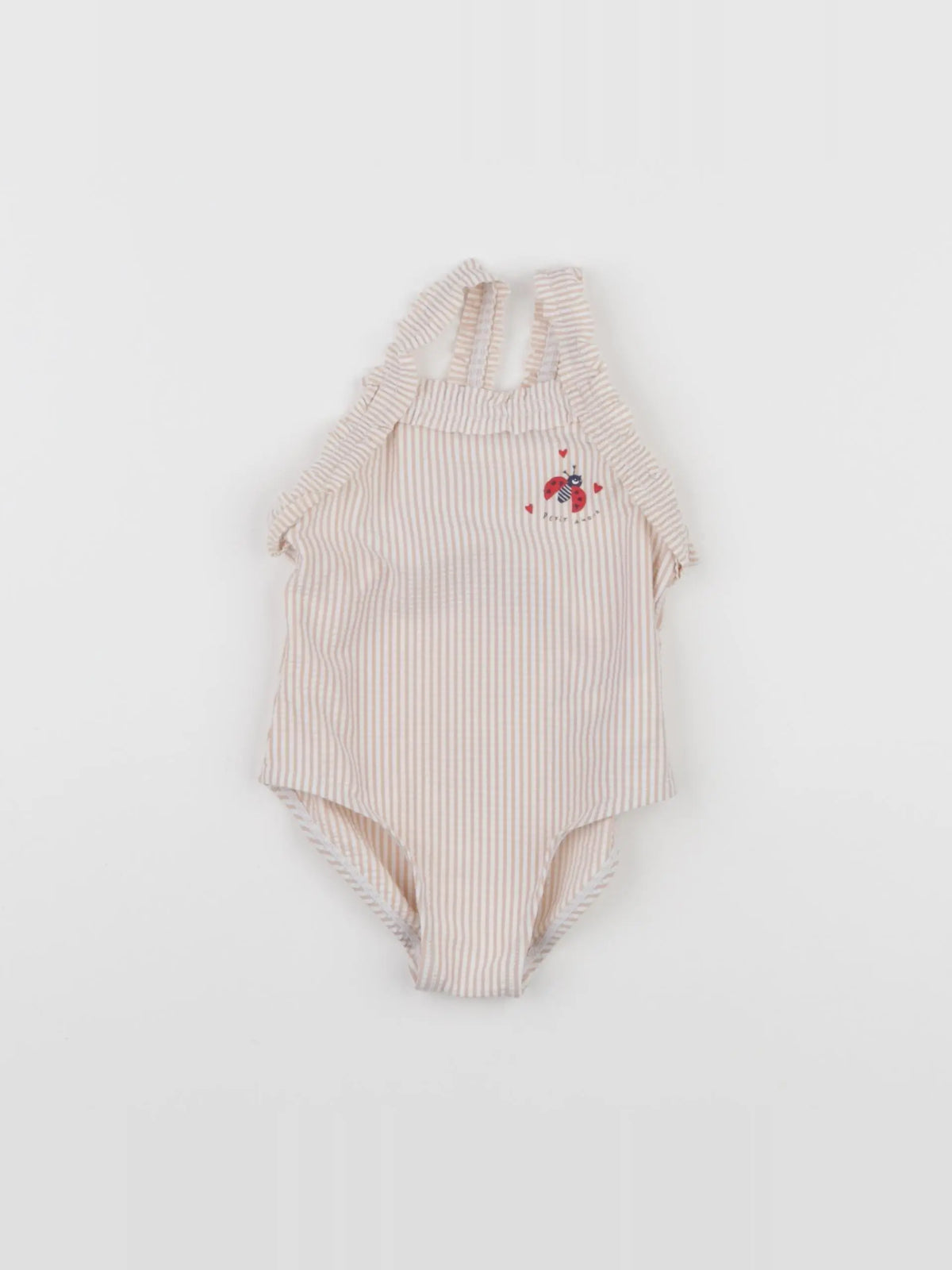 Vertbaudet - maillot de bain blanc, rose - 18 mois