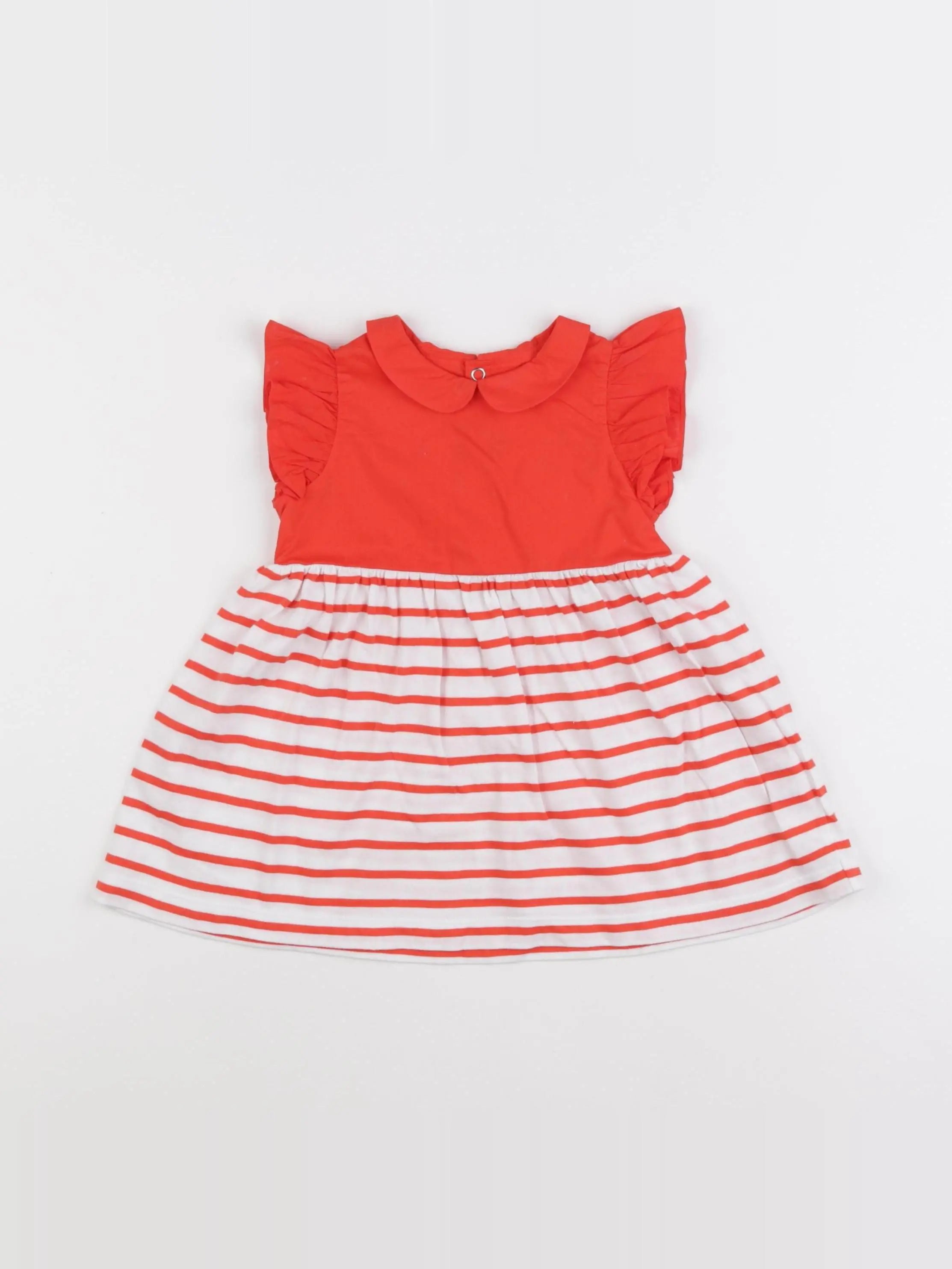 Jacadi - robe blanc, orange - 12 mois