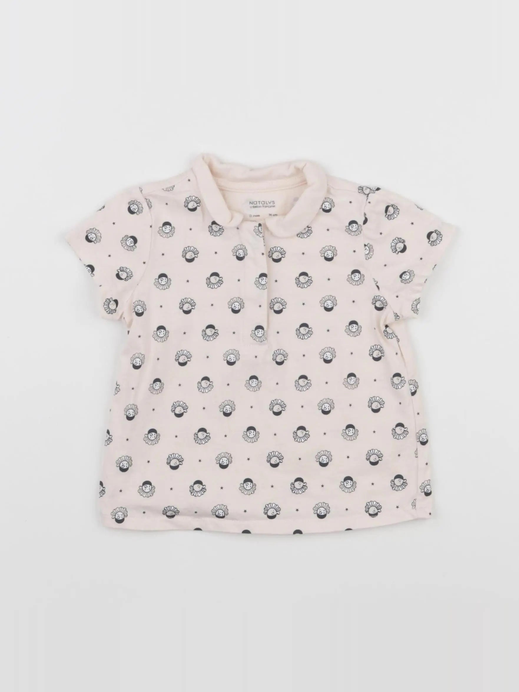 Natalys - tee-shirt rose - 12 mois