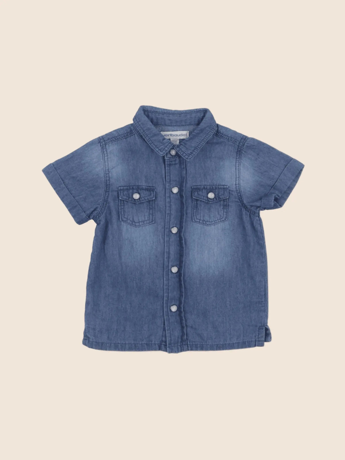 Vertbaudet - chemise bleu - 6 mois