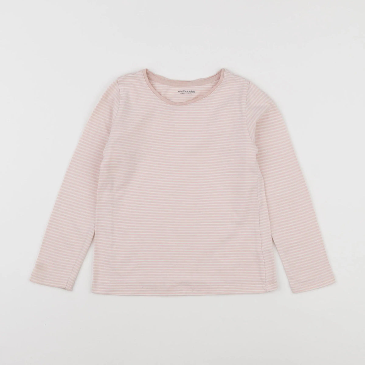 Vertbaudet - tee-shirt blanc, rose - 6 ans