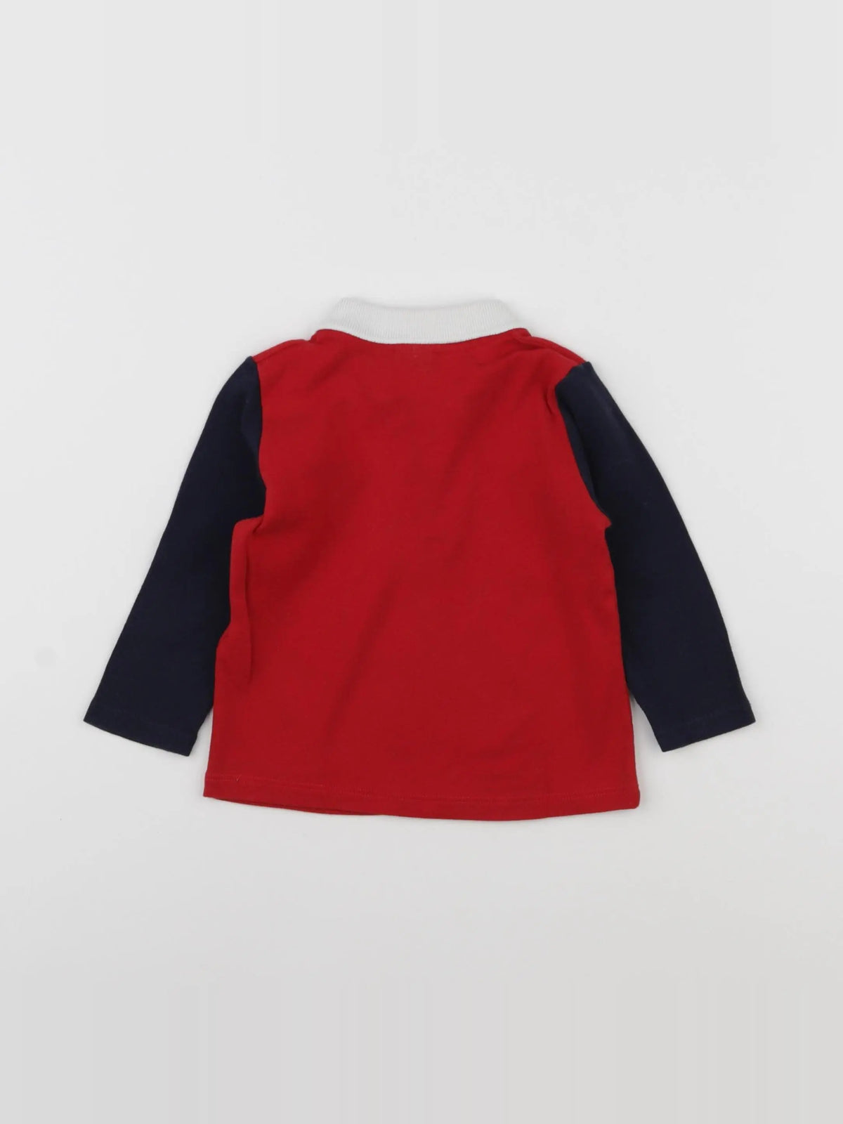 Petit Bateau - polo bleu, rouge - 12 mois