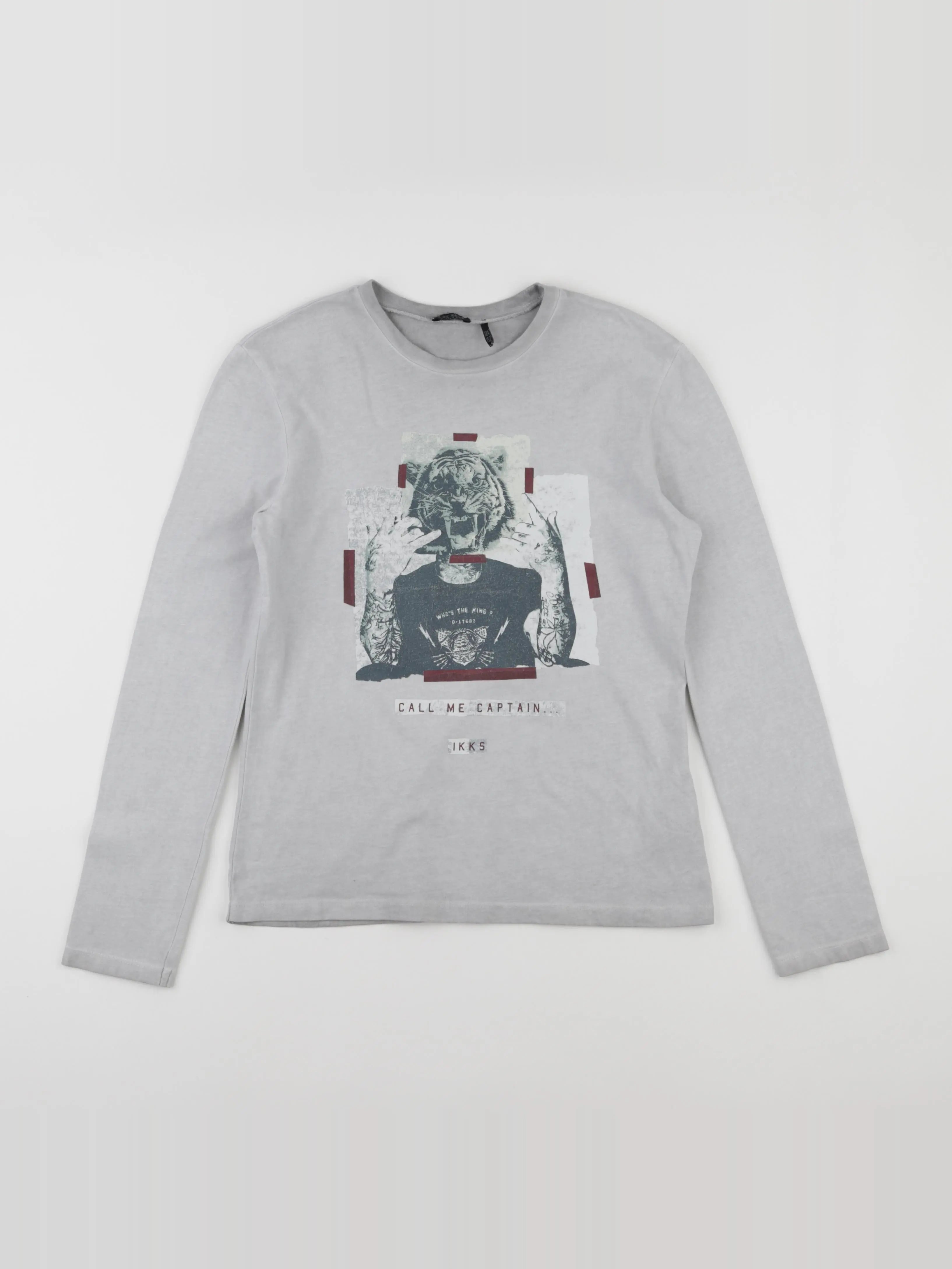 IKKS - tee-shirt gris - 12 ans