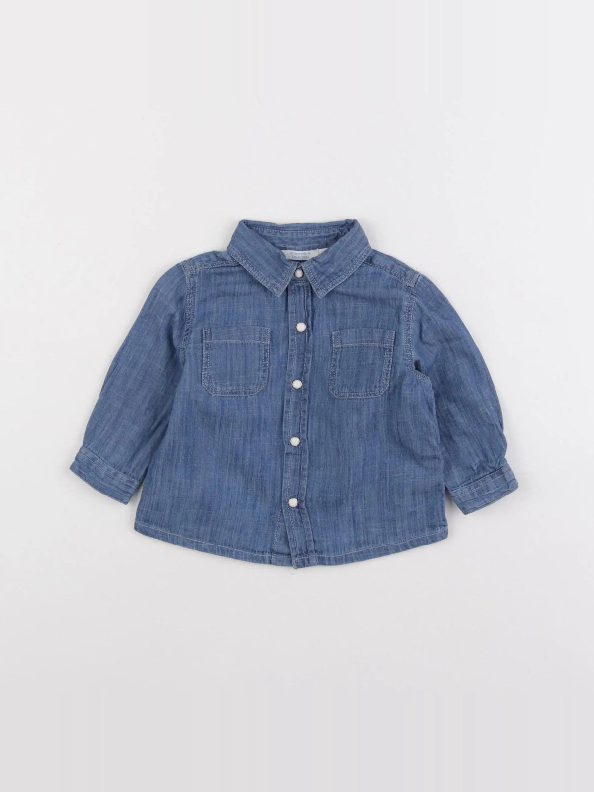 Boutchou - chemise bleu - 6 mois