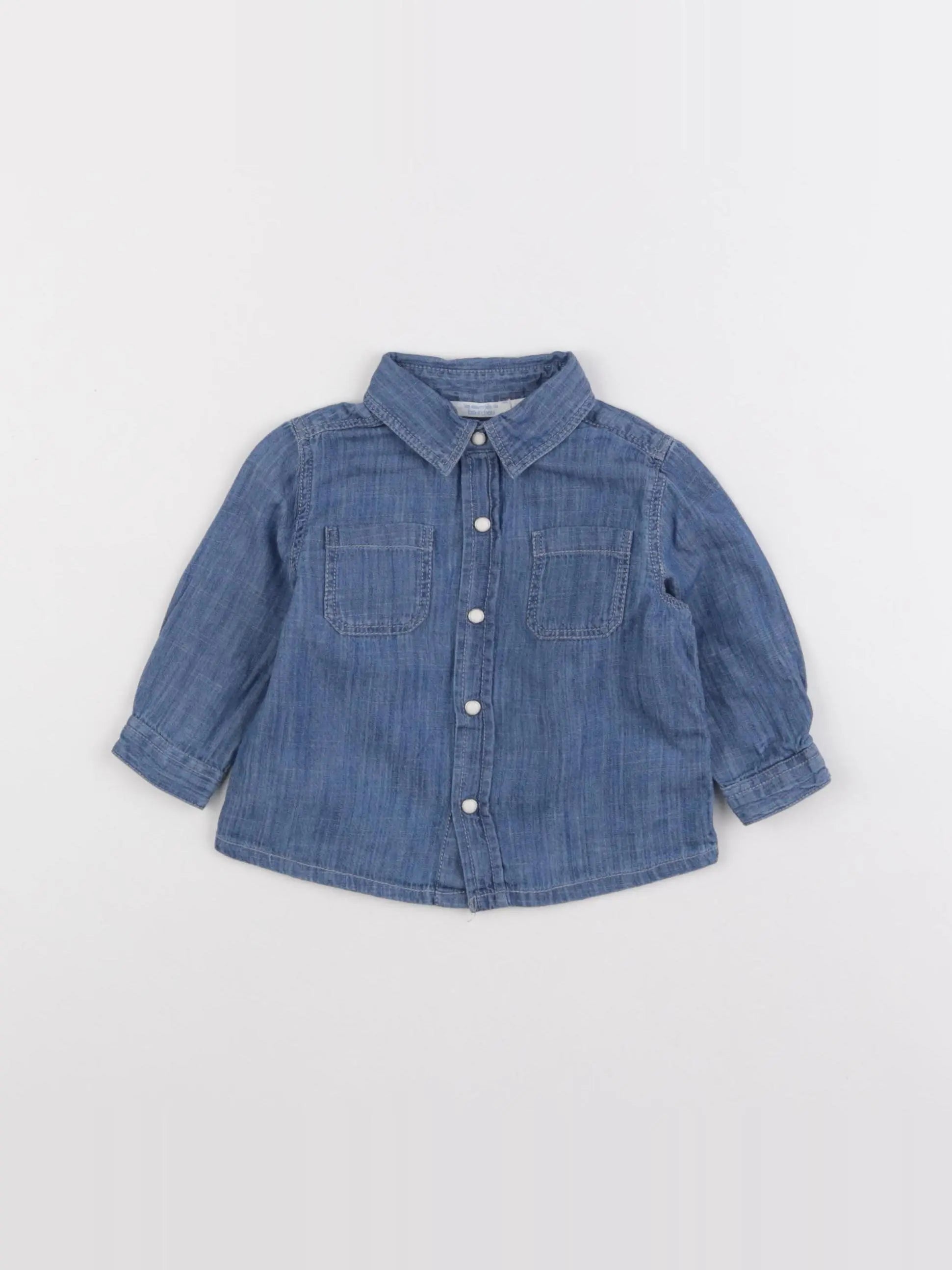 Boutchou - chemise bleu - 6 mois