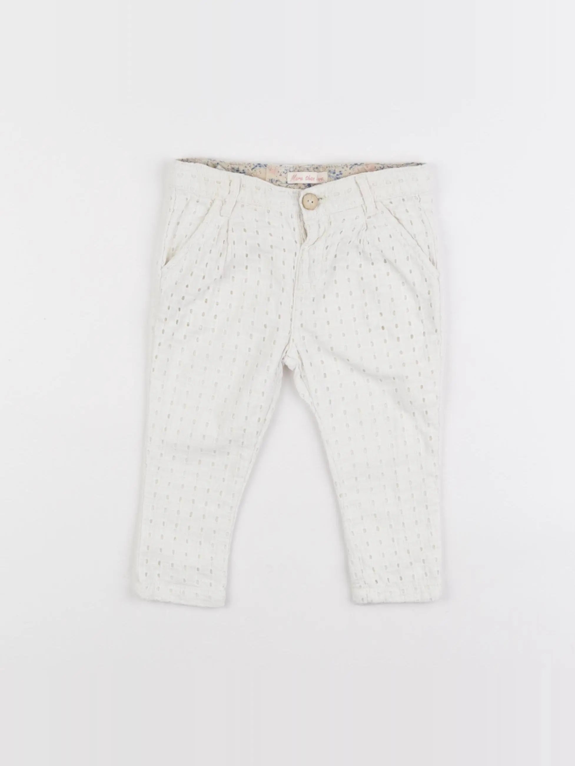 Zara - pantalon doublé beige - 6/9 mois