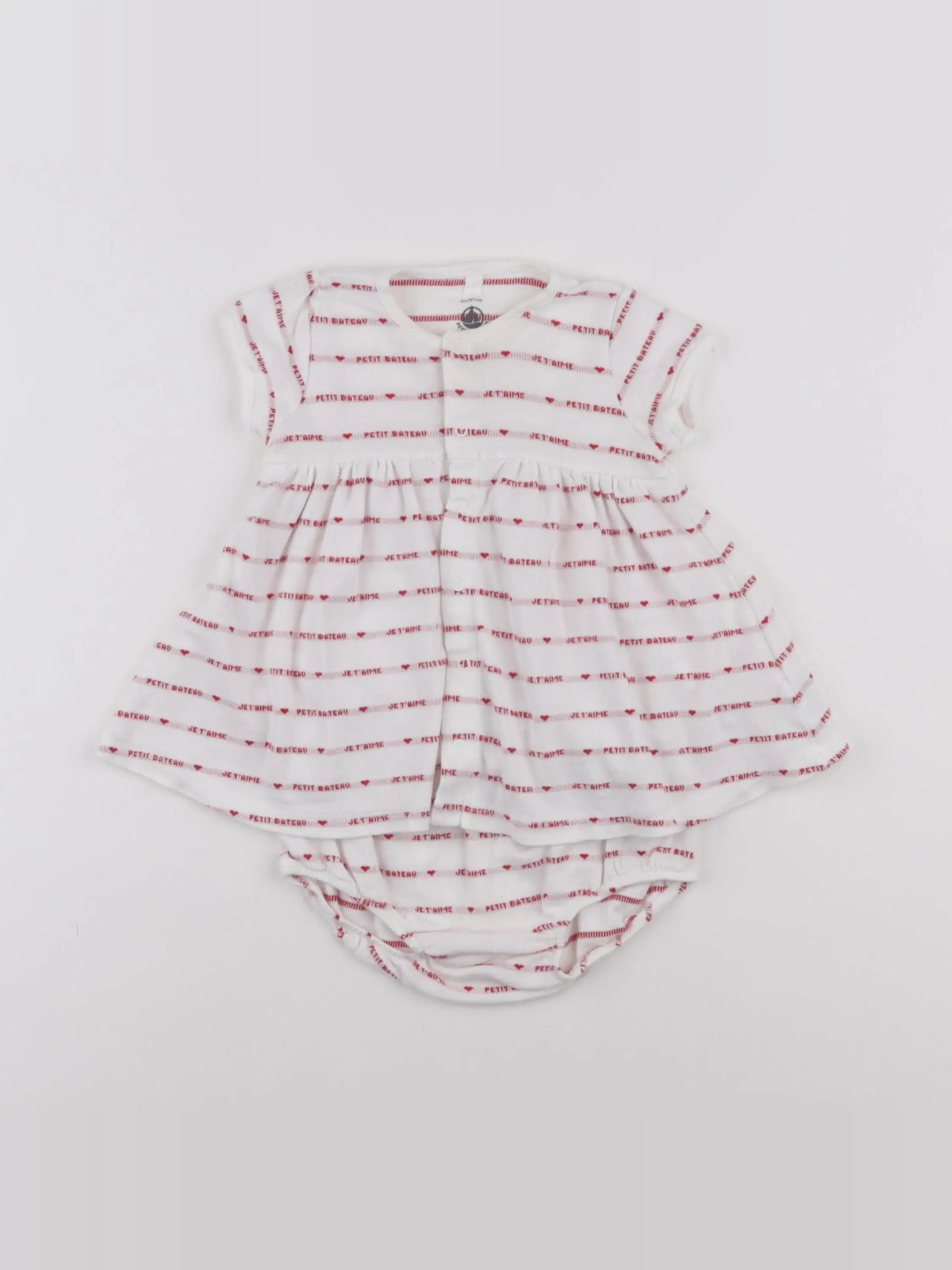 Petit Bateau - robe rouge - 6 mois