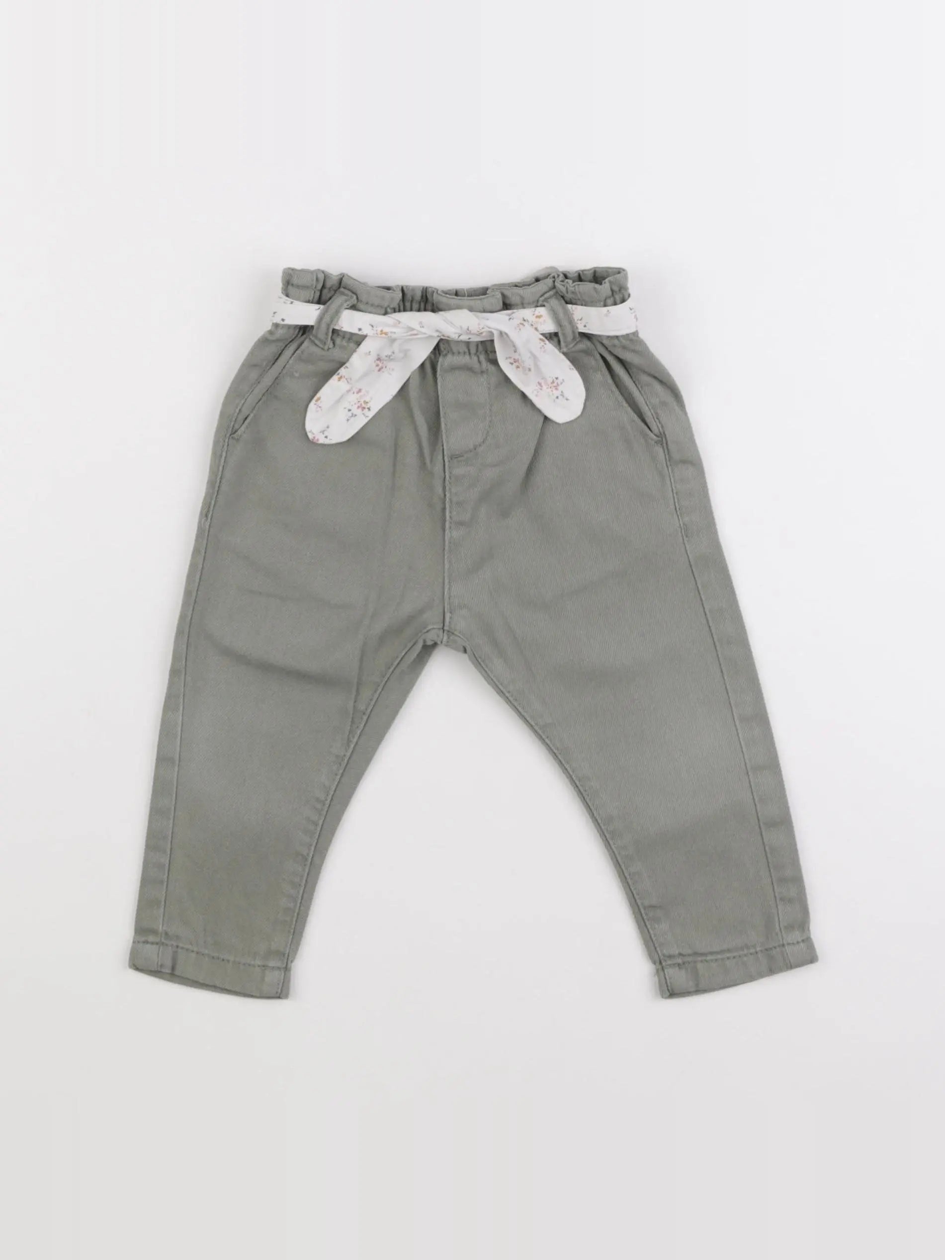 Vertbaudet - pantalon vert - 9 mois