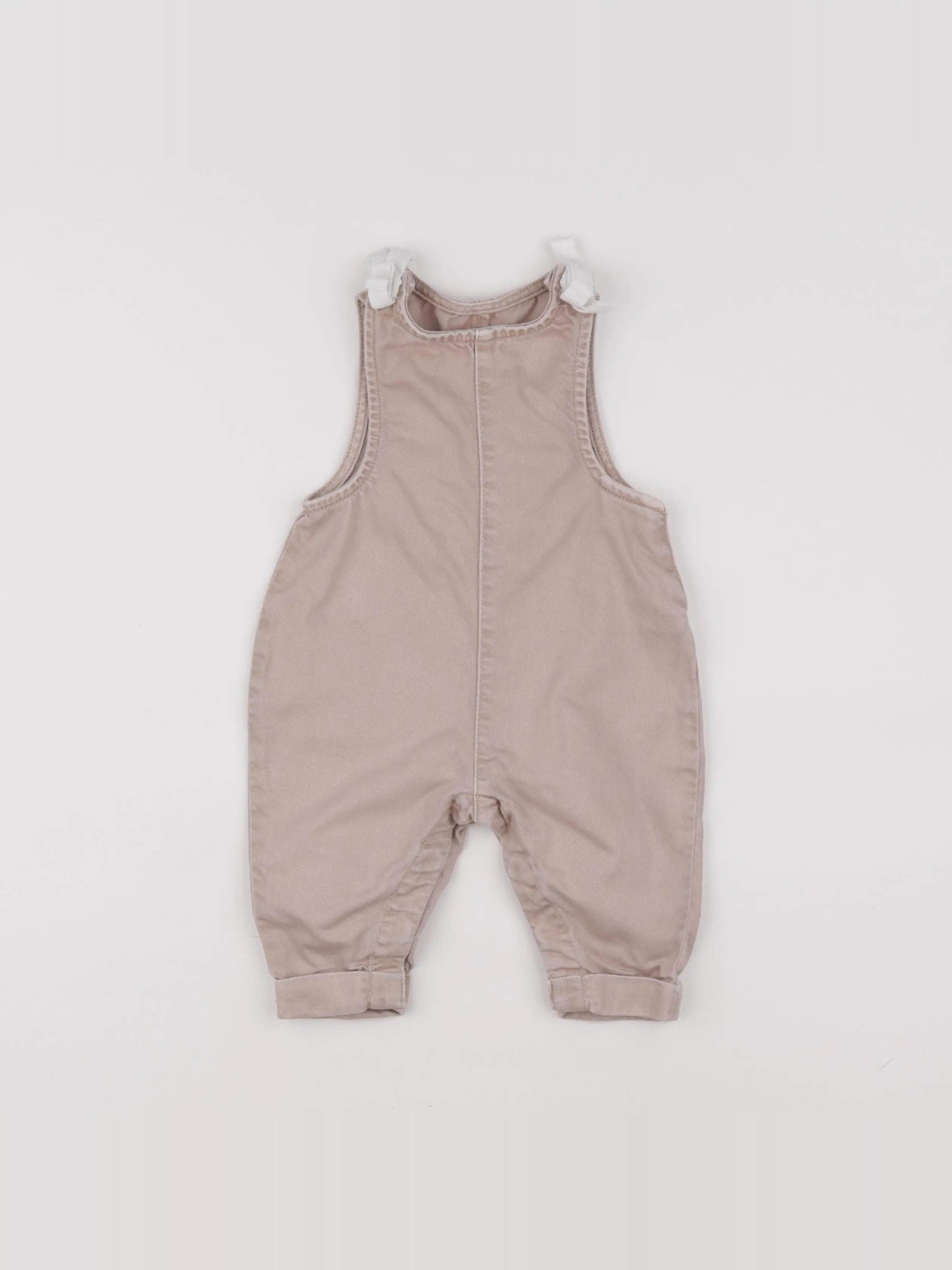 Vertbaudet - salopette beige - 6 mois