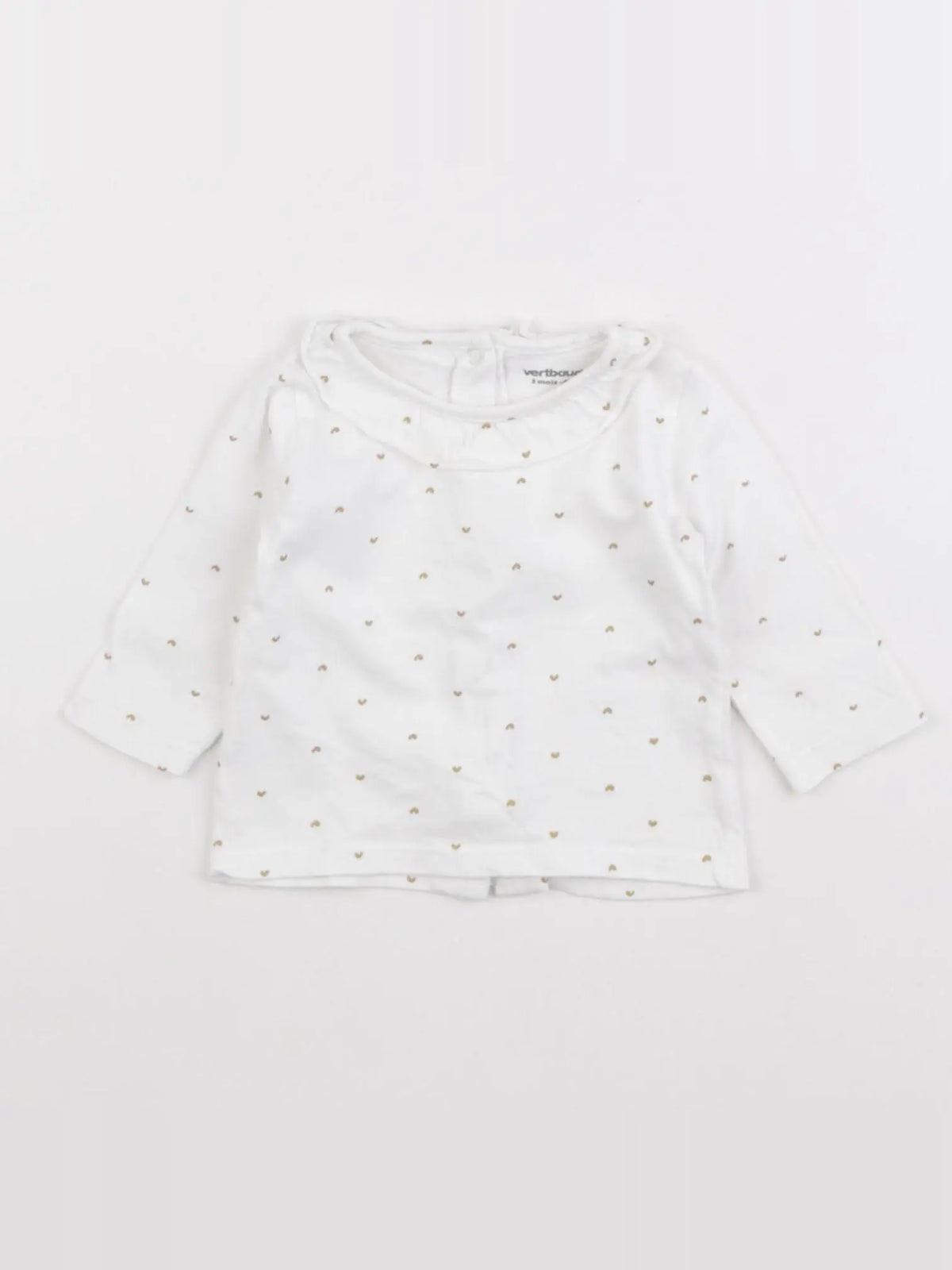 Vertbaudet - tee-shirt blanc - 3 mois