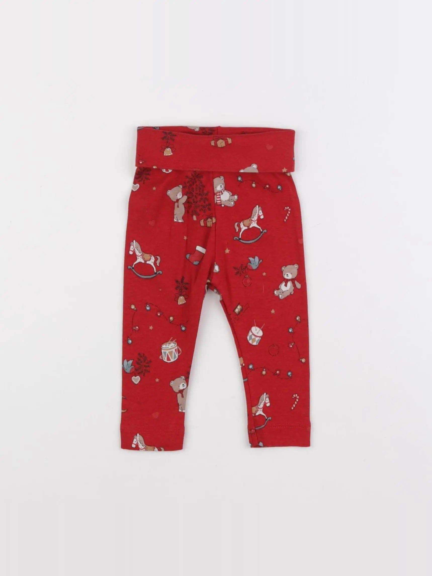 H&M - legging rouge - 4/6 mois