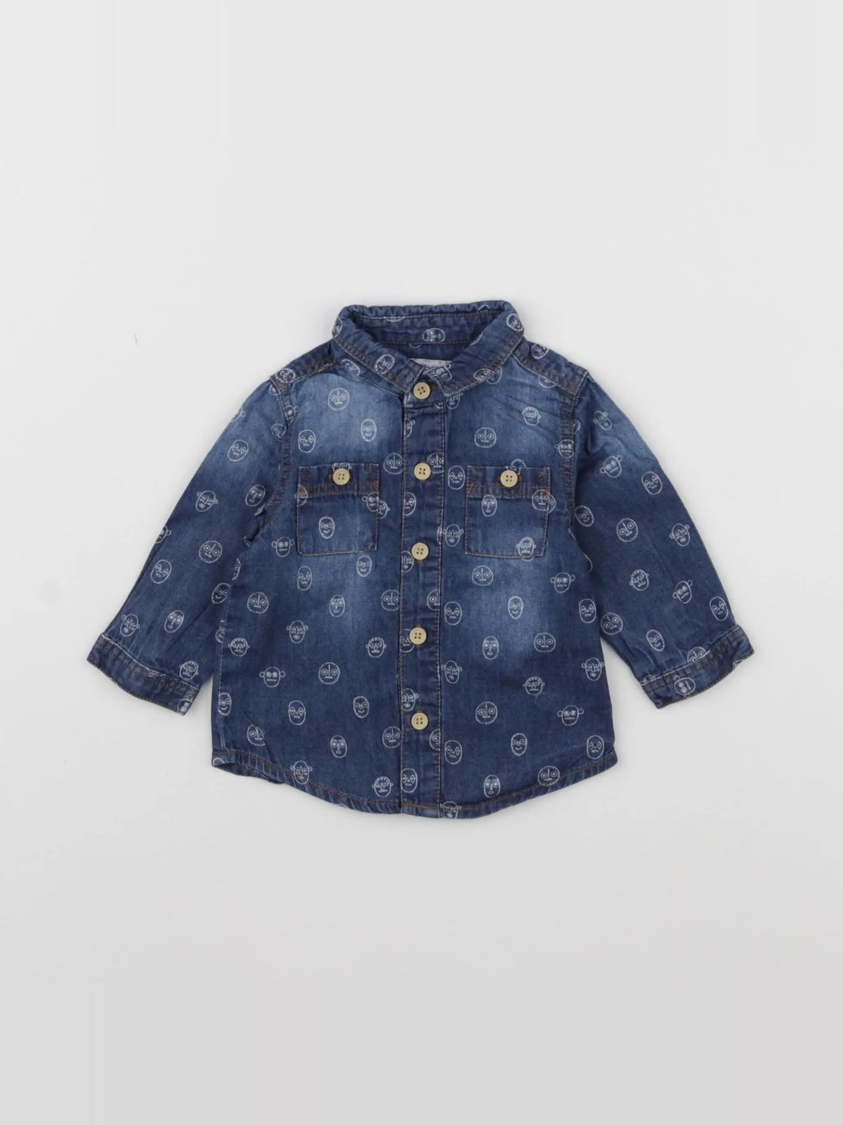 Vertbaudet - chemise bleu - 3 mois