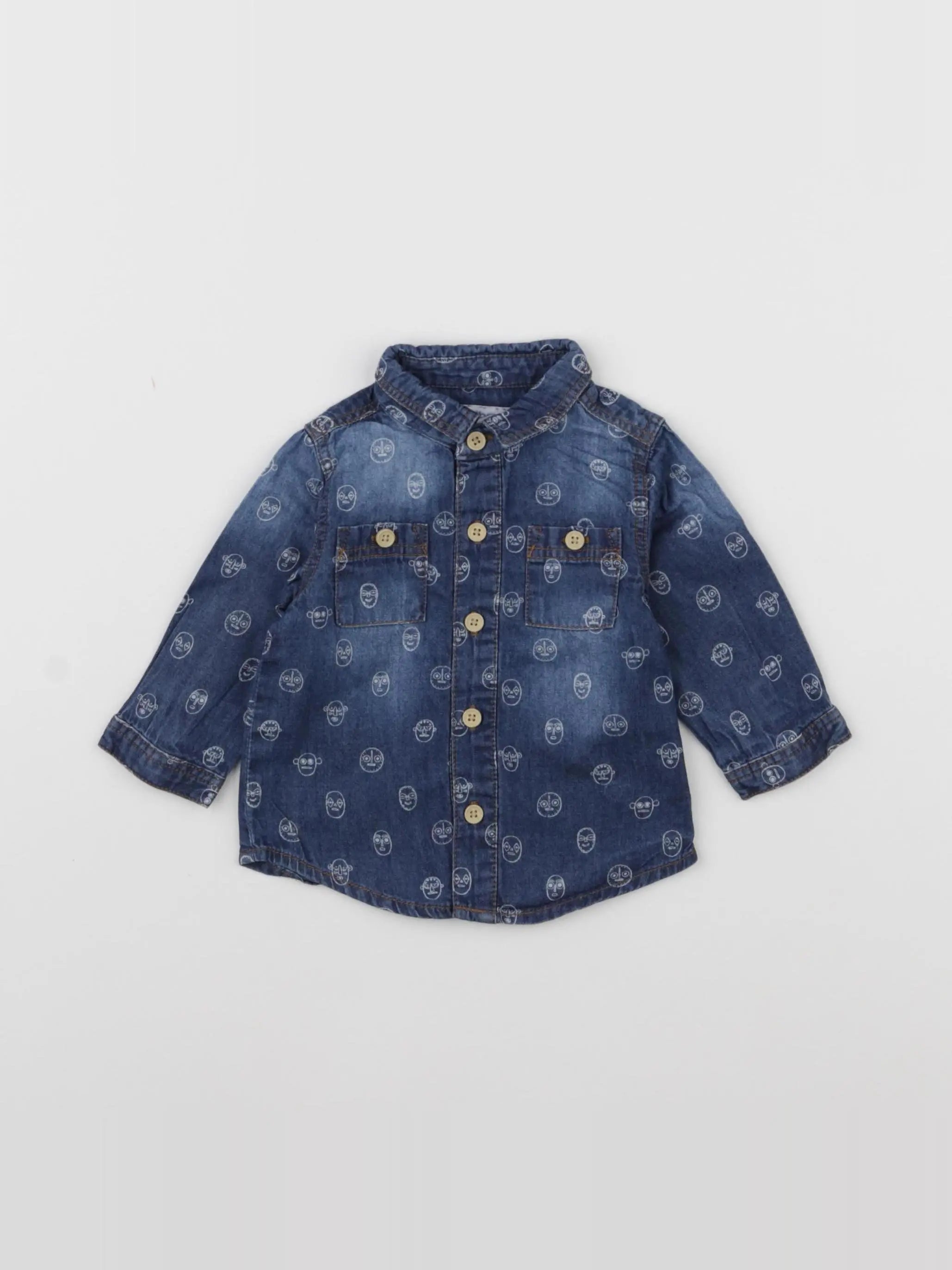 Vertbaudet - chemise bleu - 3 mois
