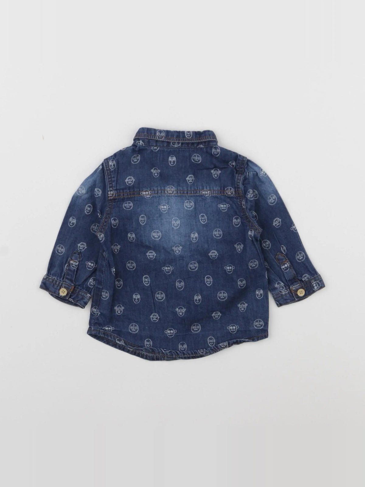 Vertbaudet - chemise bleu - 3 mois
