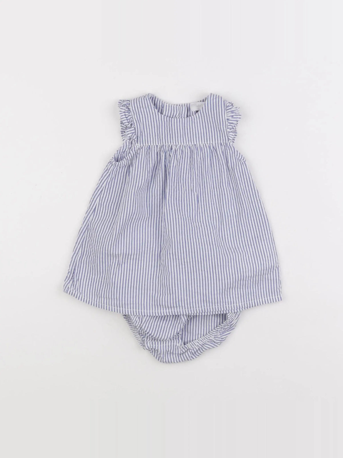 Cadet Rousselle - robe blanc, bleu - 3 mois